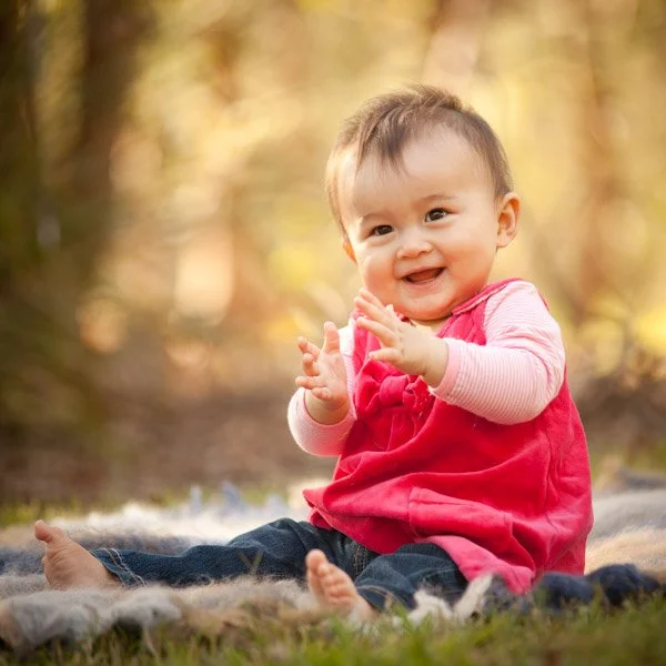 Natural Family Photography Melbourne Baby Portrait in Australian Bushland setting