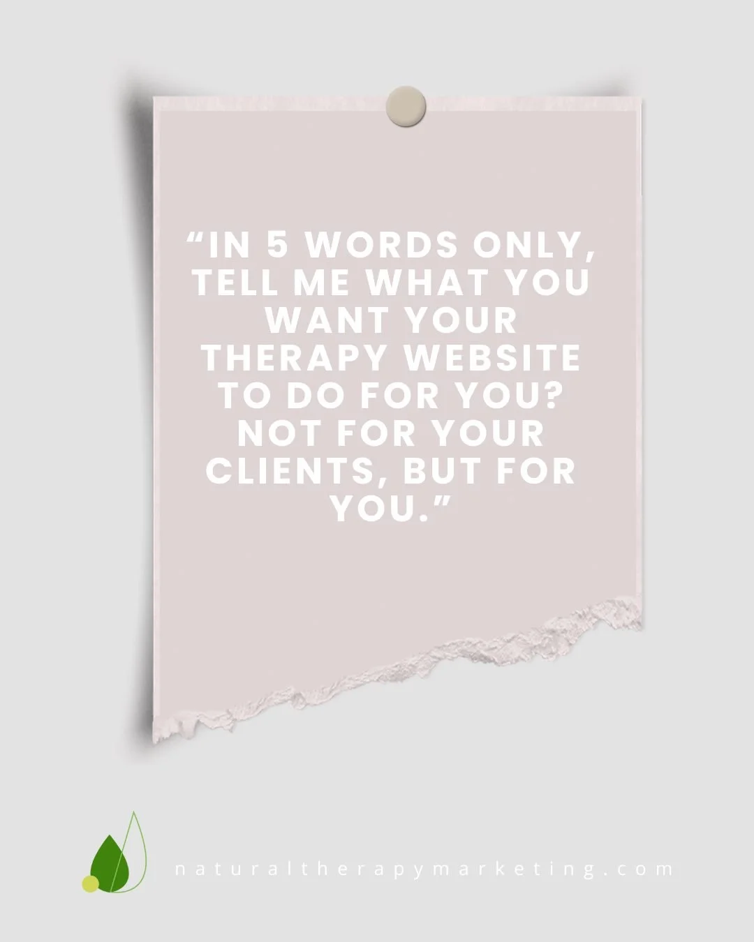 Share in 5 words only, what you want your therapy website to do for you?

 𝓐𝓶𝓪𝓷𝓭𝓪 #naturaltherapymarketing 

#practitioners #wellbeingbusiness #wellnessprofessionals #wellnessspace #holisticbusiness #soulledbusiness #soulpreneur #naturopath #nu