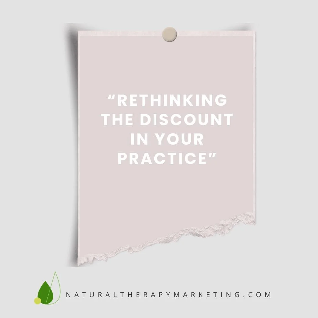 𝐑𝐞𝐭𝐡𝐢𝐧𝐤𝐢𝐧𝐠 𝐭𝐡𝐞 '𝐃𝐢𝐬𝐜𝐨𝐮𝐧𝐭' 𝐢𝐧 𝐘𝐨𝐮𝐫 𝐏𝐫𝐚𝐜𝐭𝐢𝐜𝐞 ✨

In the world of health and wellness, using retail language like 'discount' or 'sale' can unintentionally strip the ceremony out of your invitation.

Whether you&rsquo;re