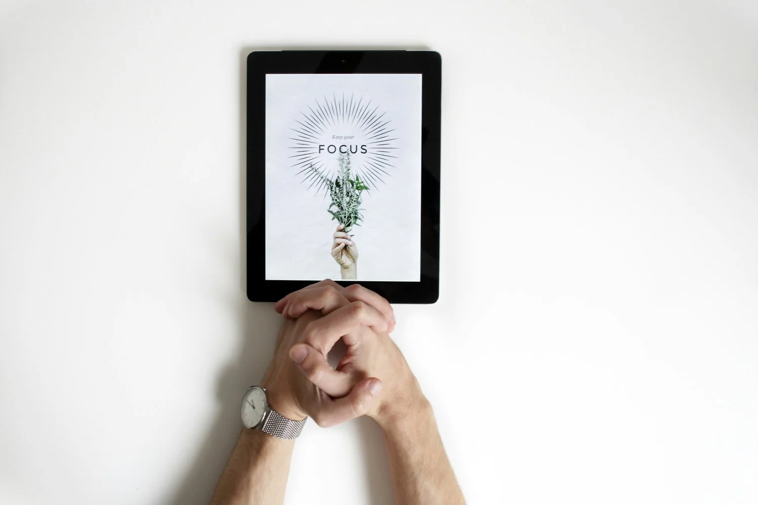 ipad screen with word focus