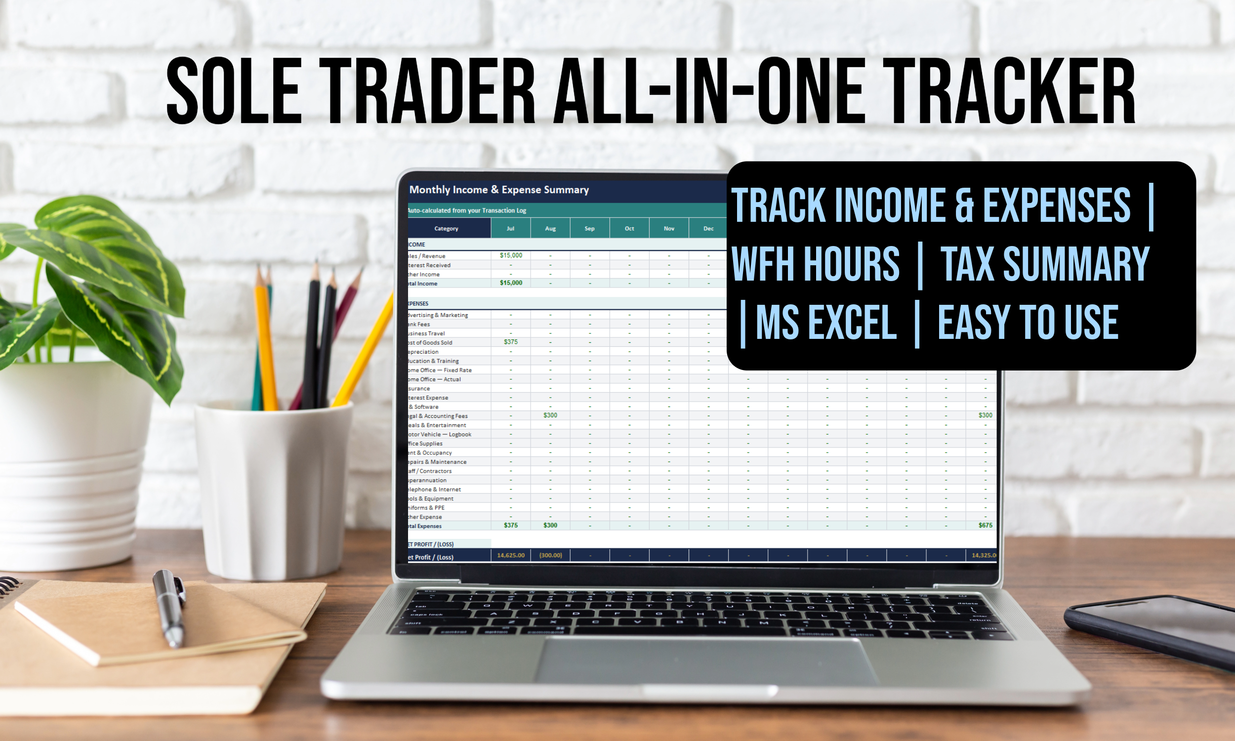 Sole Trader Income & Expense Tracker