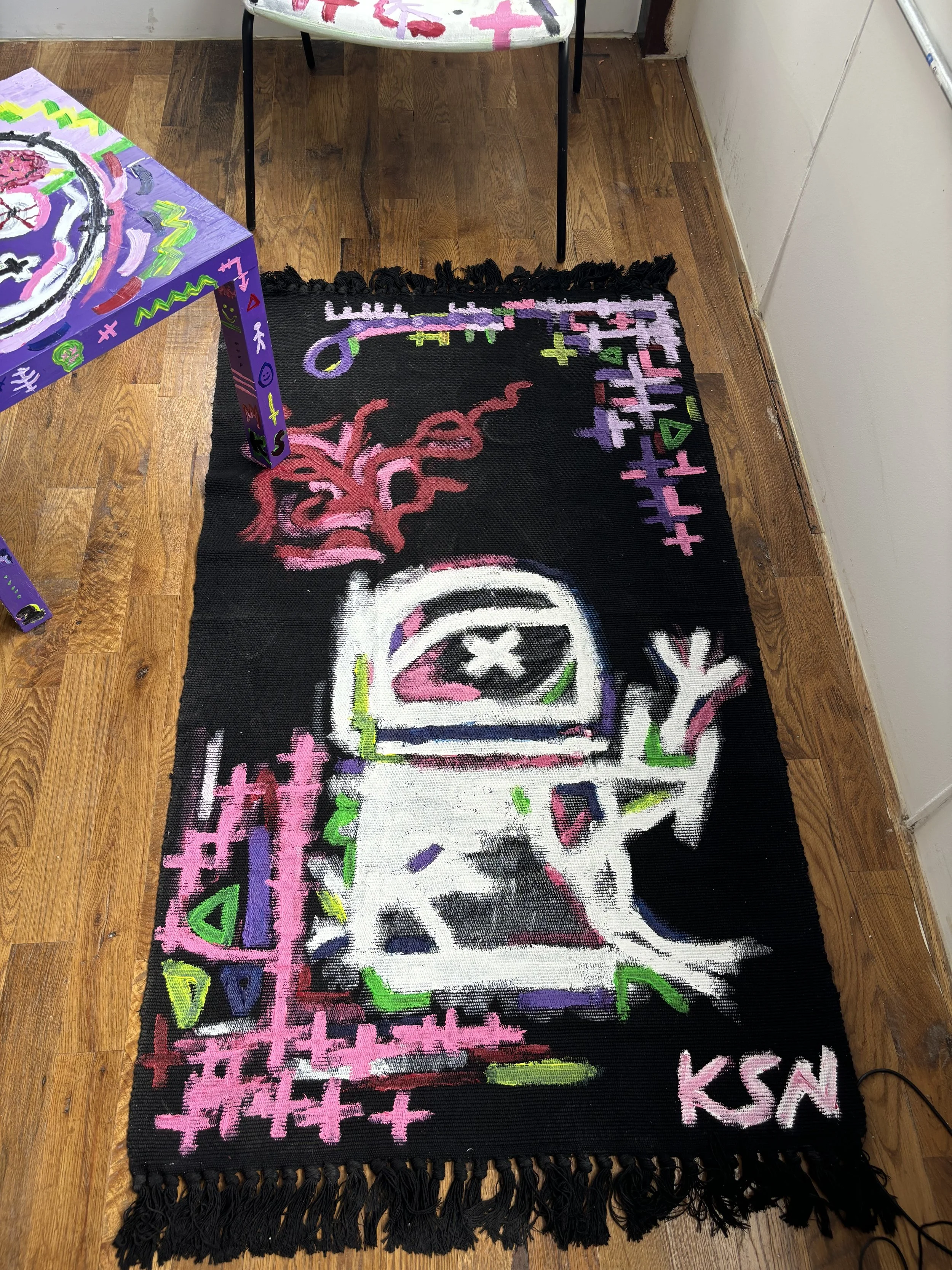 No Rugrats / 
177 cm x 92 cm /
Mixed media / 
2024 