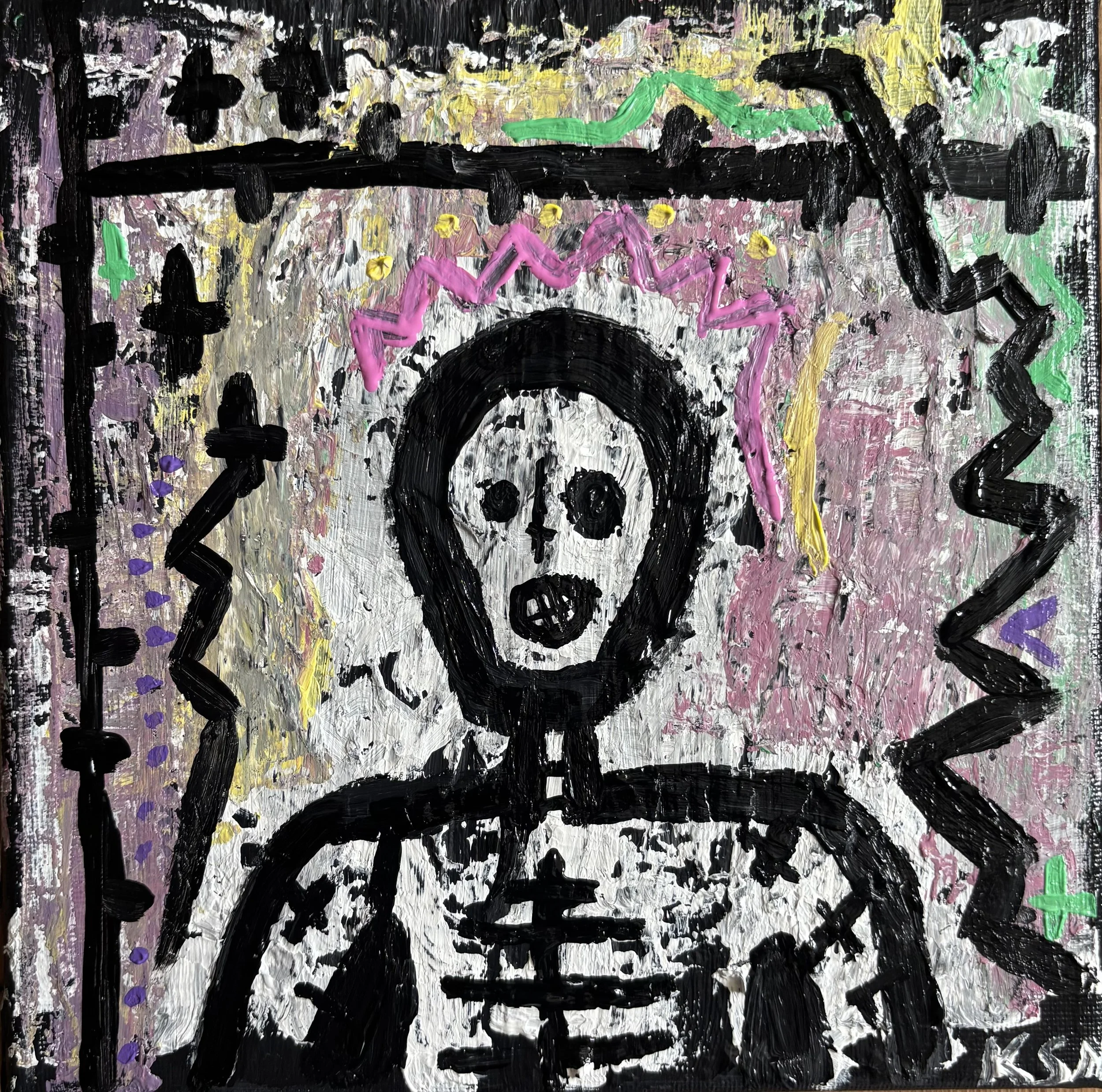 Cornerstone of Society / 
20 x 20 cm / 
Mixed media / 
2026 