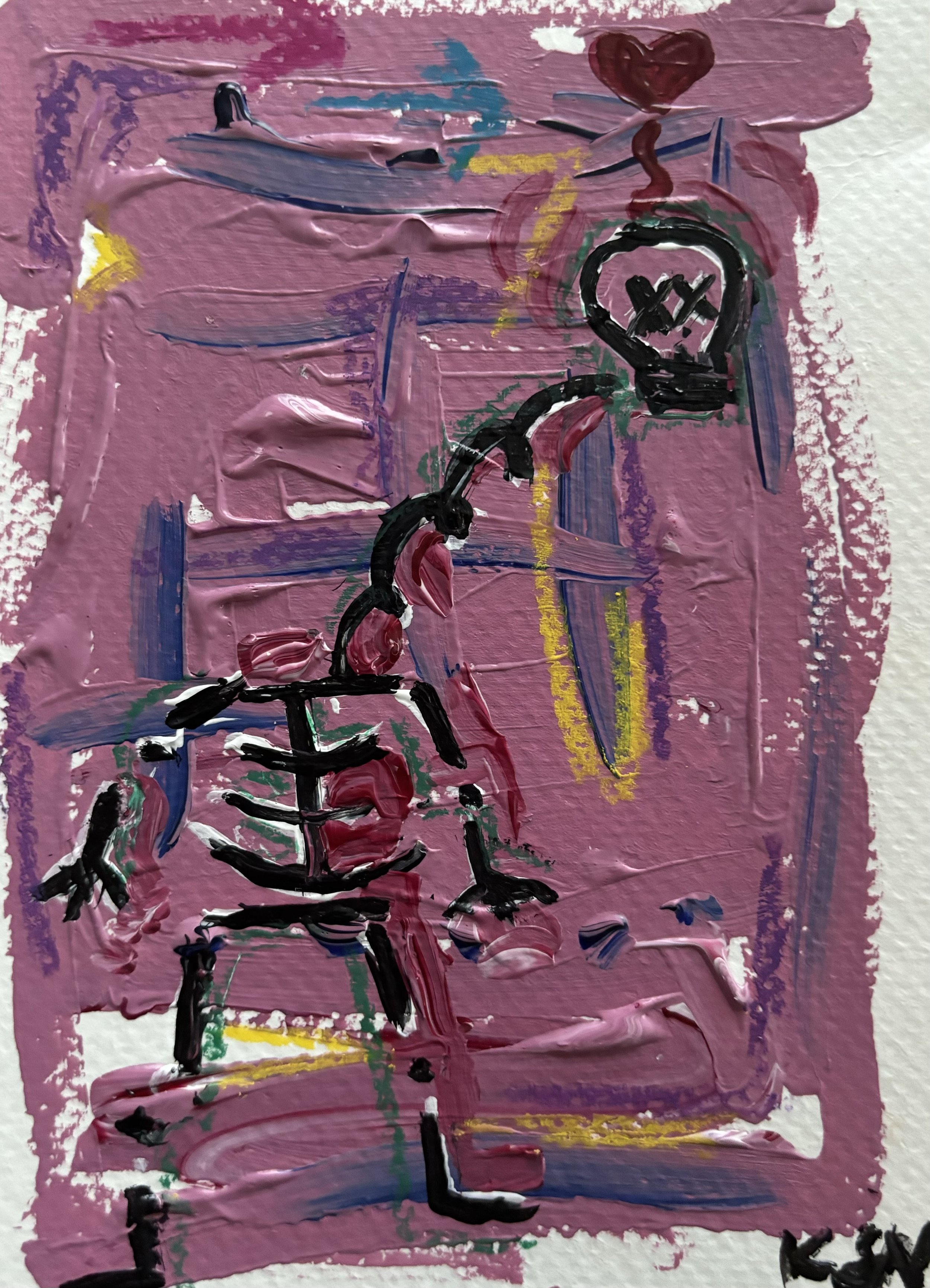 Head Over Heels /
14,7 x 11 cm / 
Mixed media / 
2024 / 
SOLD