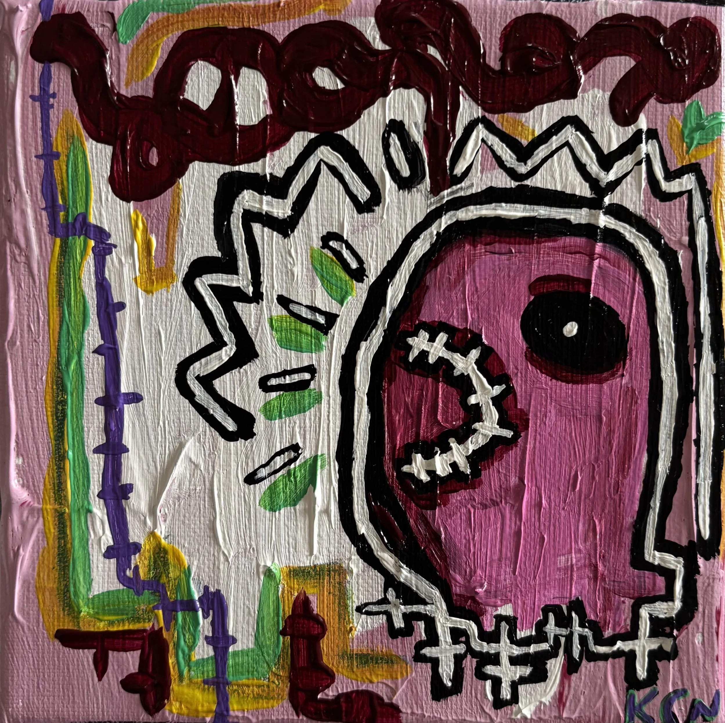 Whack-Man / 
15 x 15 cm / 
Mixed media / 
2026