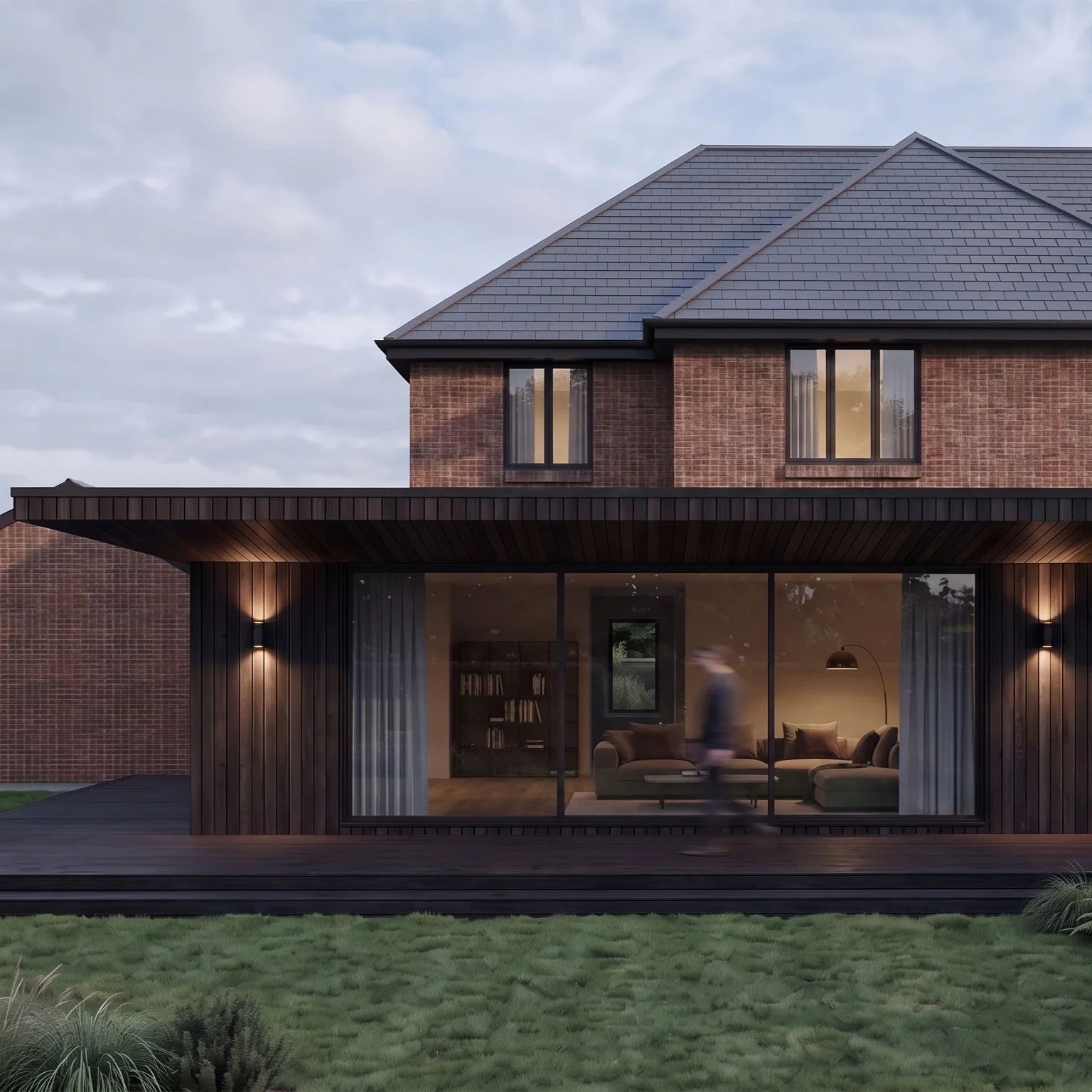 Another planning permission secured. ✅

This scheme reconfigures and extends the rear of the property through a contemporary single and two-storey addition, defined by charred timber cladding and a bold cantilevered roof form, creating a striking yet
