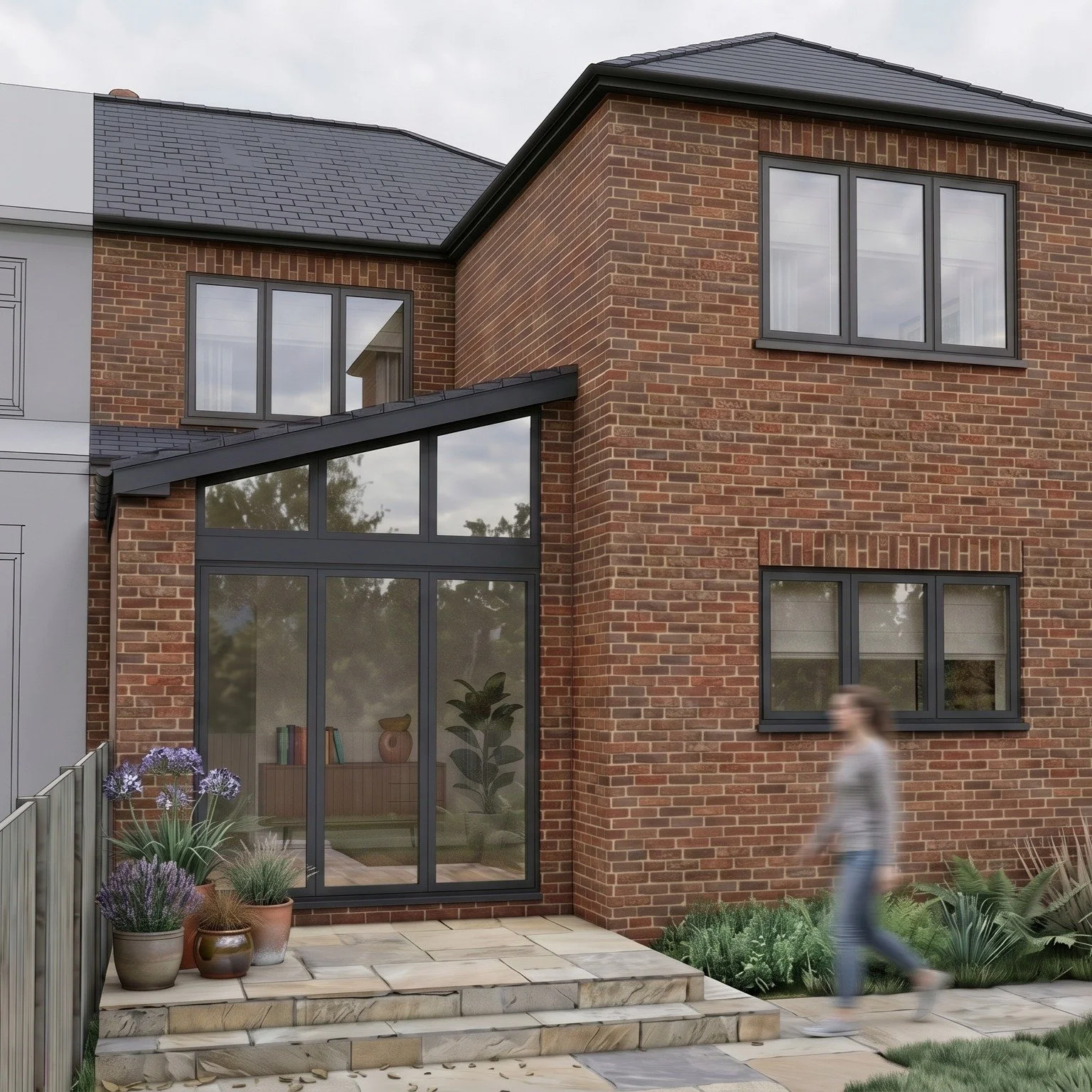 Planning approval secured for this single and two-storey rear extension in Timperley, designed to create light-filled living spaces and strengthen the connection between the home and garden.