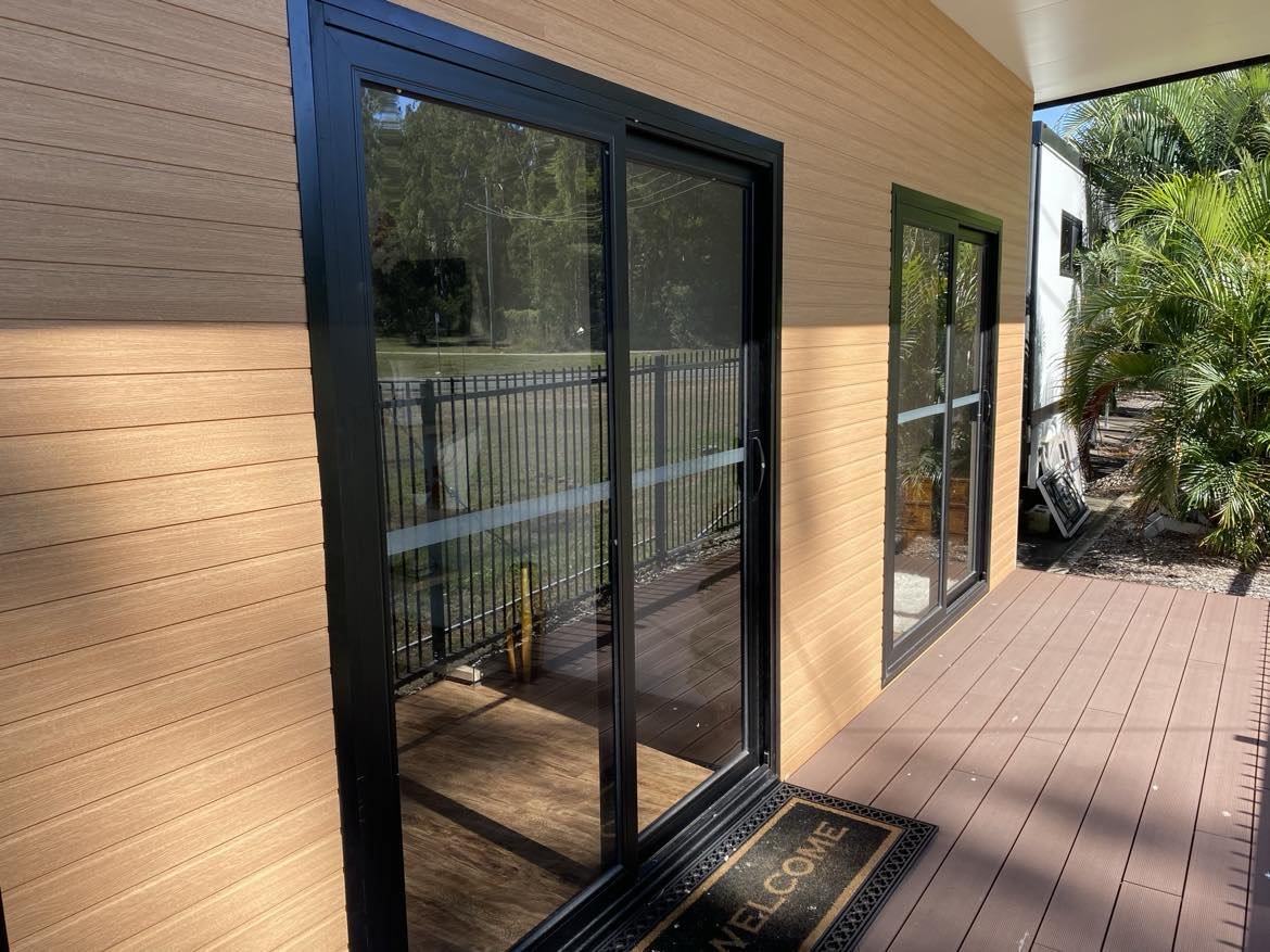 Installed outdoor wall lining on one of our kit homes!