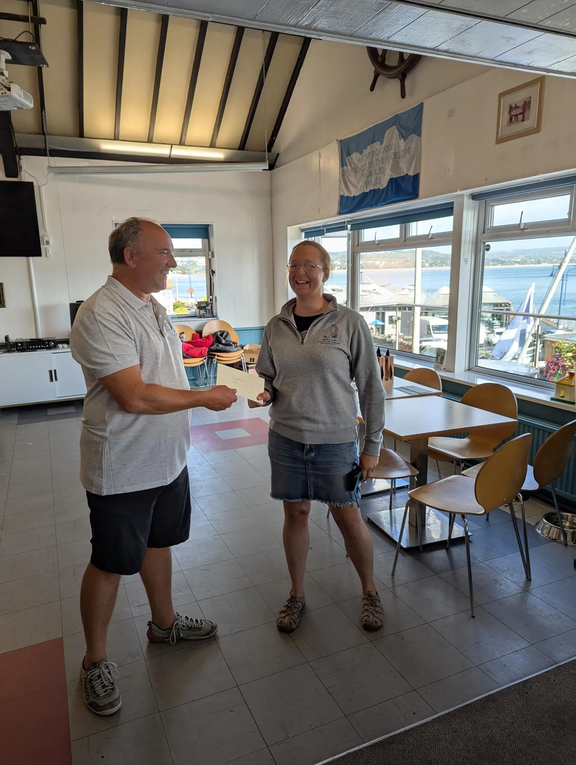 PRO and the event organiser Clare Geoghegan in the North Sails Seavolution B14 Nationals 2025 at Mumbles ©Mark Watts
