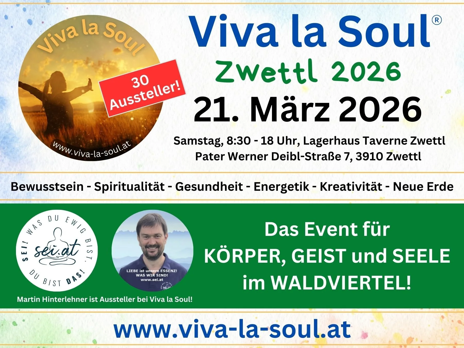 Projekt sei.at ist Aussteller am Event Viva la Soul Zwettl 2026 im März 2026!