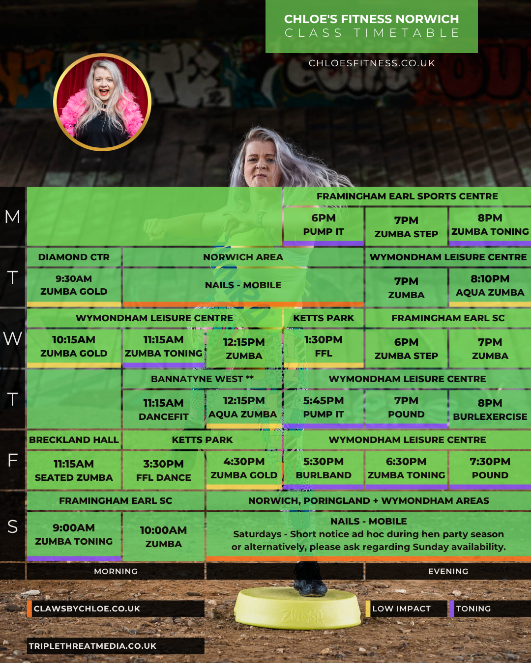 Fitness Class Timetable