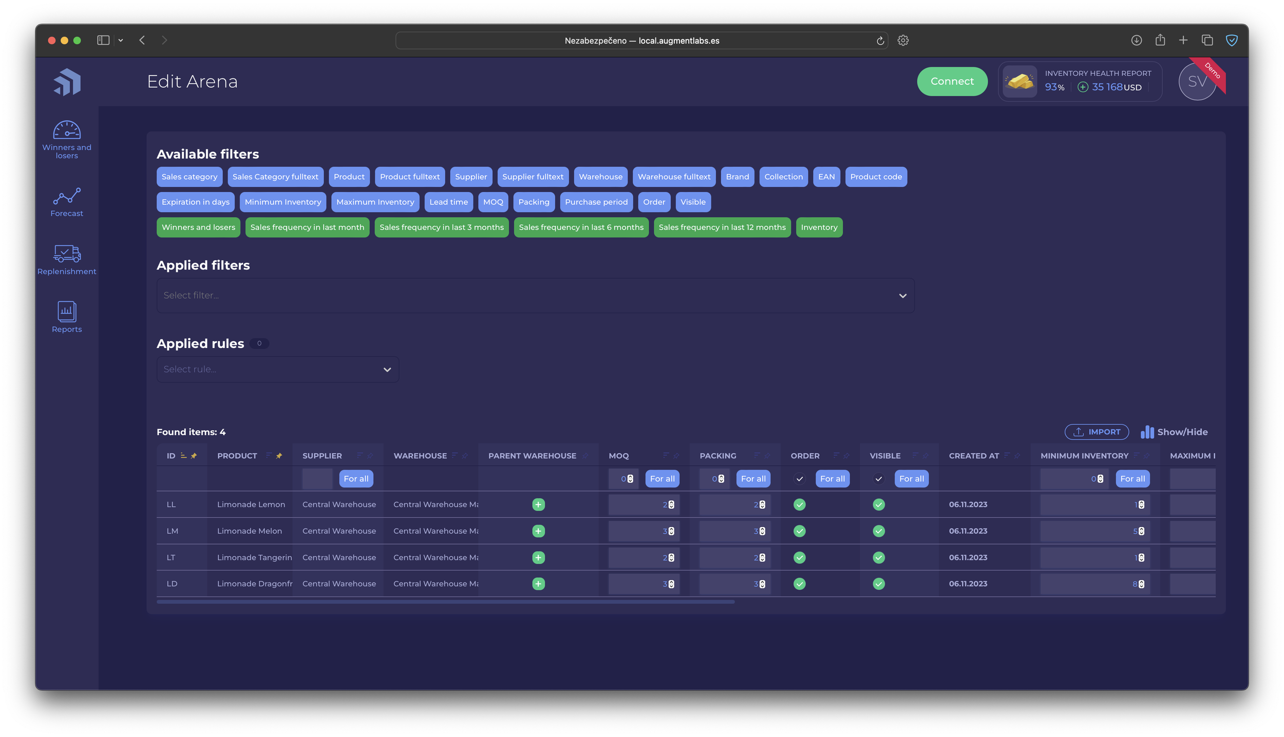 inventory management optimization module