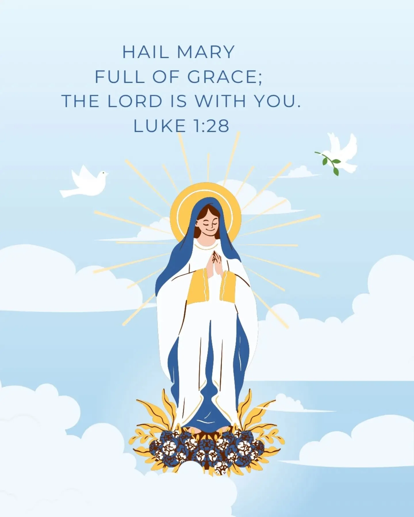 Mary Prayer

In October we take time to contemplate the person of Mary. 

When thinking of Mary, we often see the imagery and forget the strength. The strength it took a young woman to say yes to God in the face of dangers. A yes that could have led 