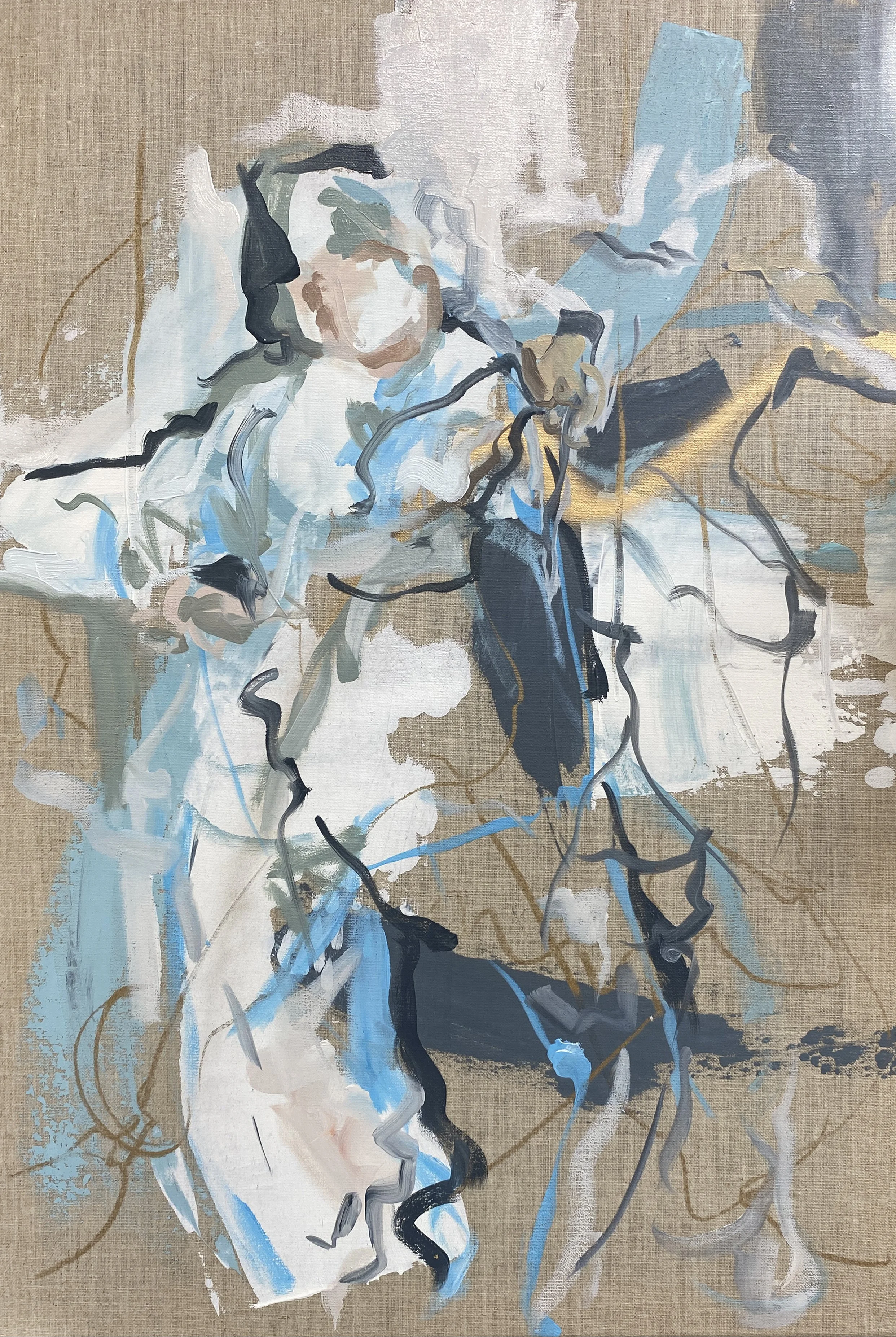 Group dance
Gold acrylic and oil on linen
76.5cmx 51cm