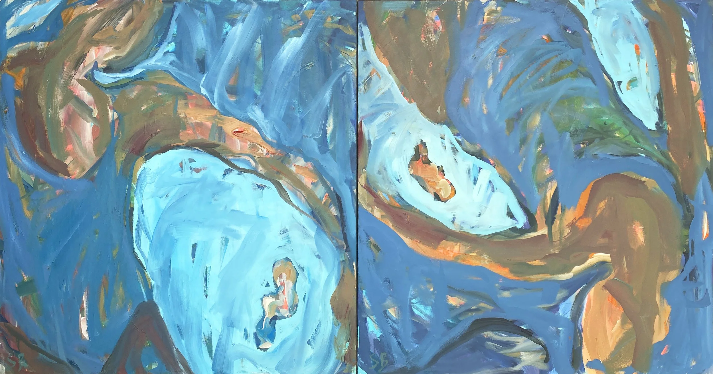 Loving gaze diptych
oil on canvas, 153cmx76cm