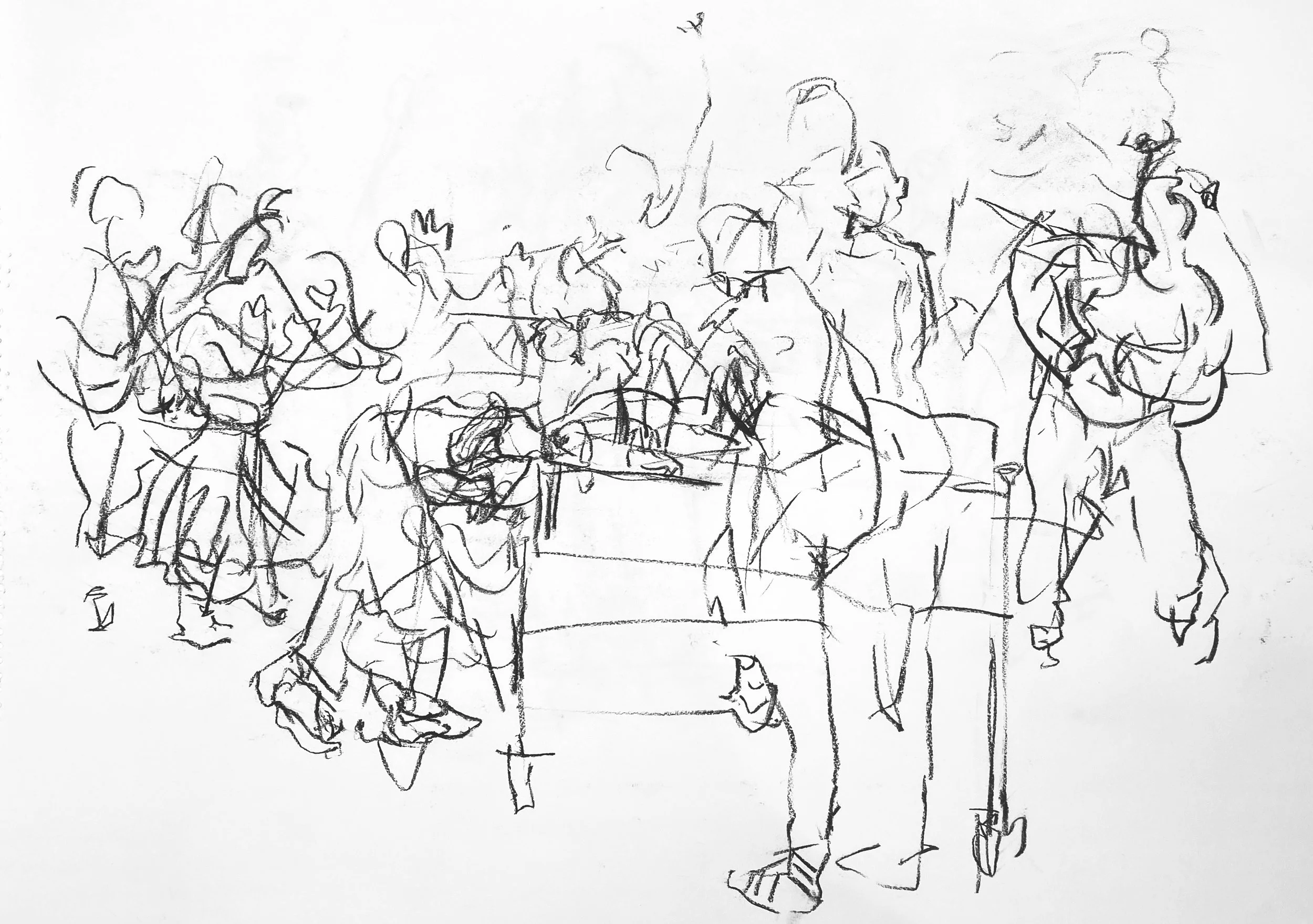 Group in rehearsal
A1 drawing charcoal on paper