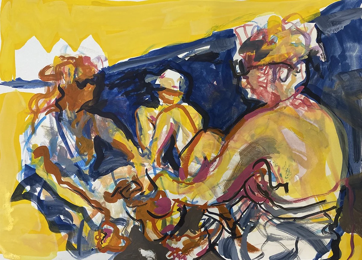 Beach Chat
Watercolour and gouache on paper, 20cmx29cm