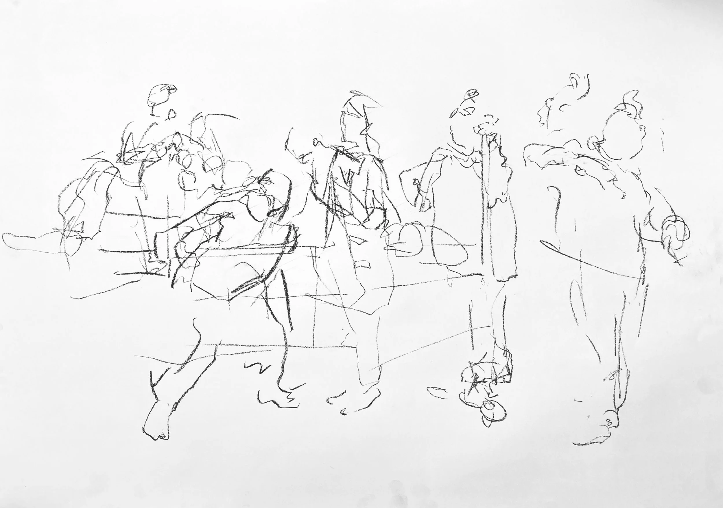 Performers and musicians
Charcoal on paper
A1