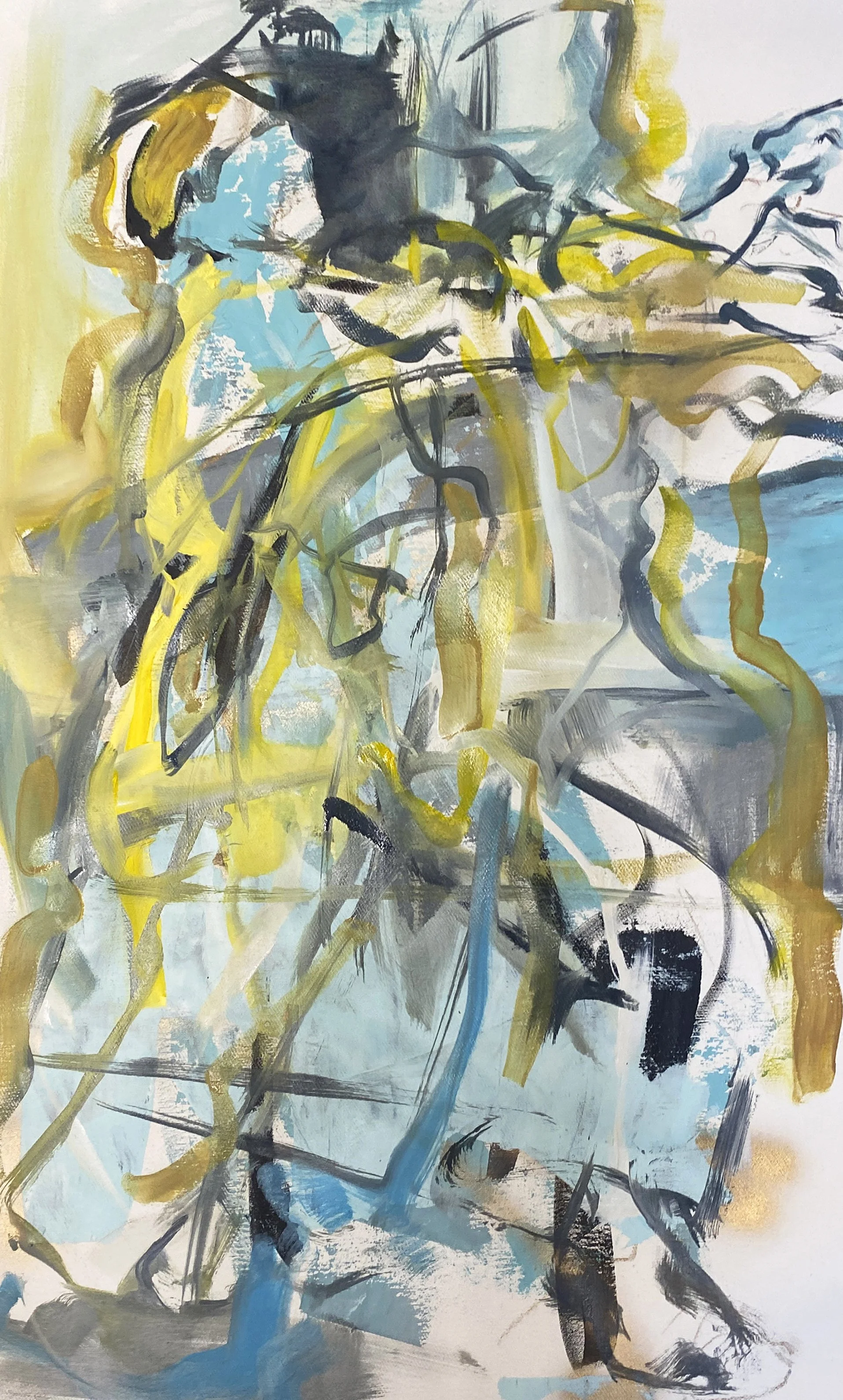 Abstract Ninja
Gold acrylic and oil on canvas
77.5cmx45cm