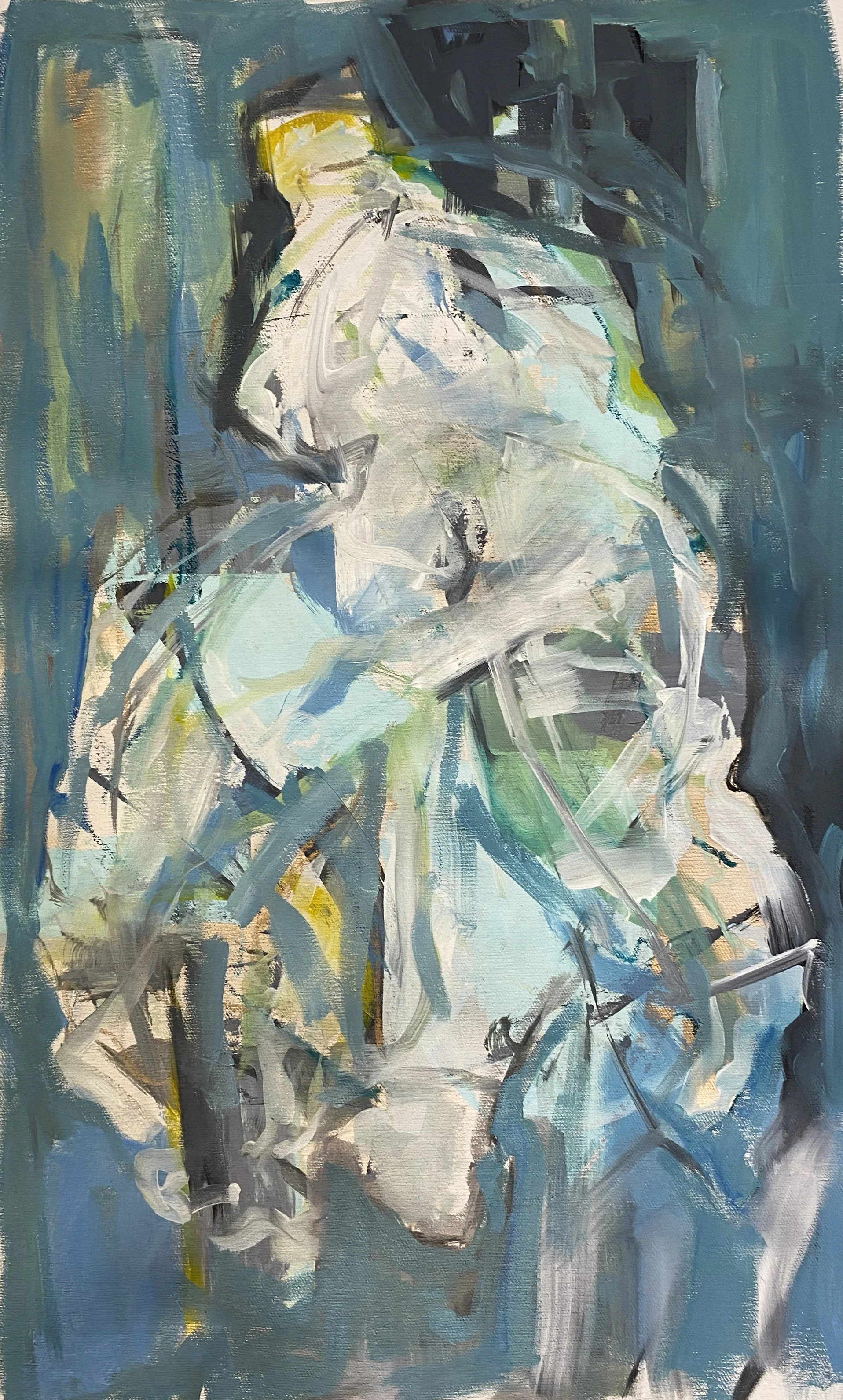 Running jump
Gold acrylic and oil on canvas
77.5cmx45cm