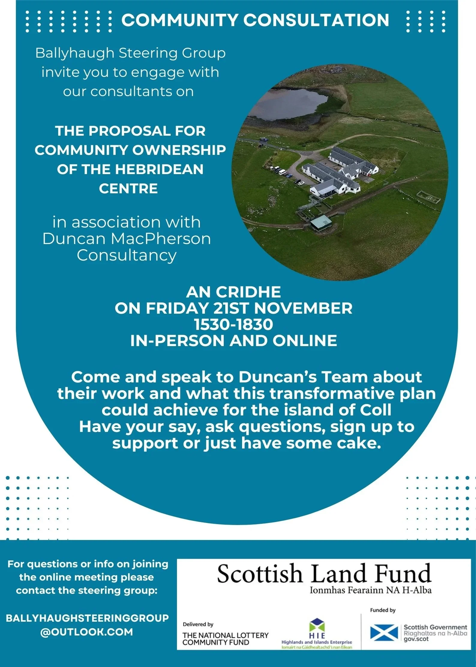 The Ballyhaugh Steering Group's first promotional flyer.