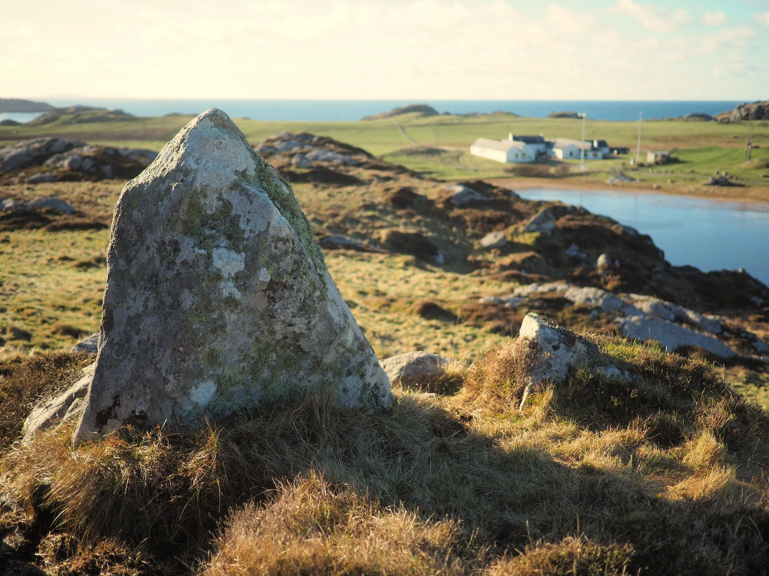Distinctive gneiss rock overlooking the Hebridean Centre.