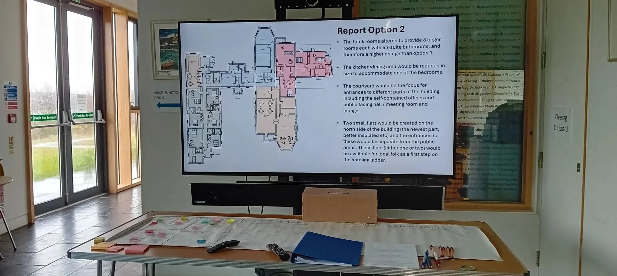 The Ballyhaugh report is presented to the community.