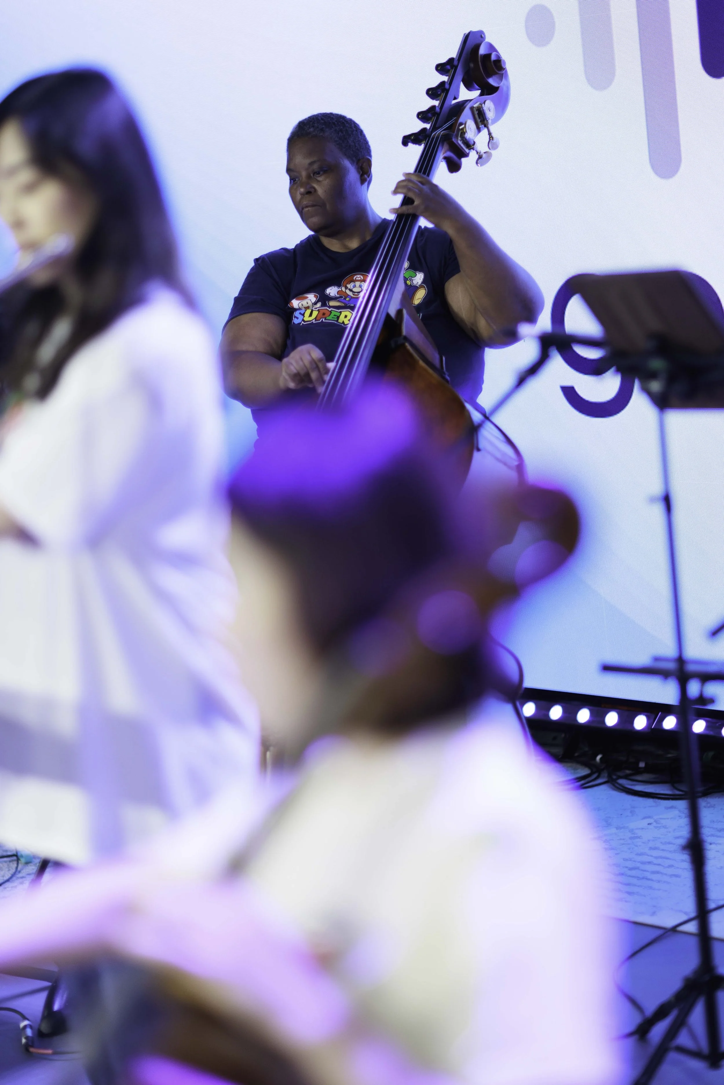 Kim's double bass really shines during our DKC medley!