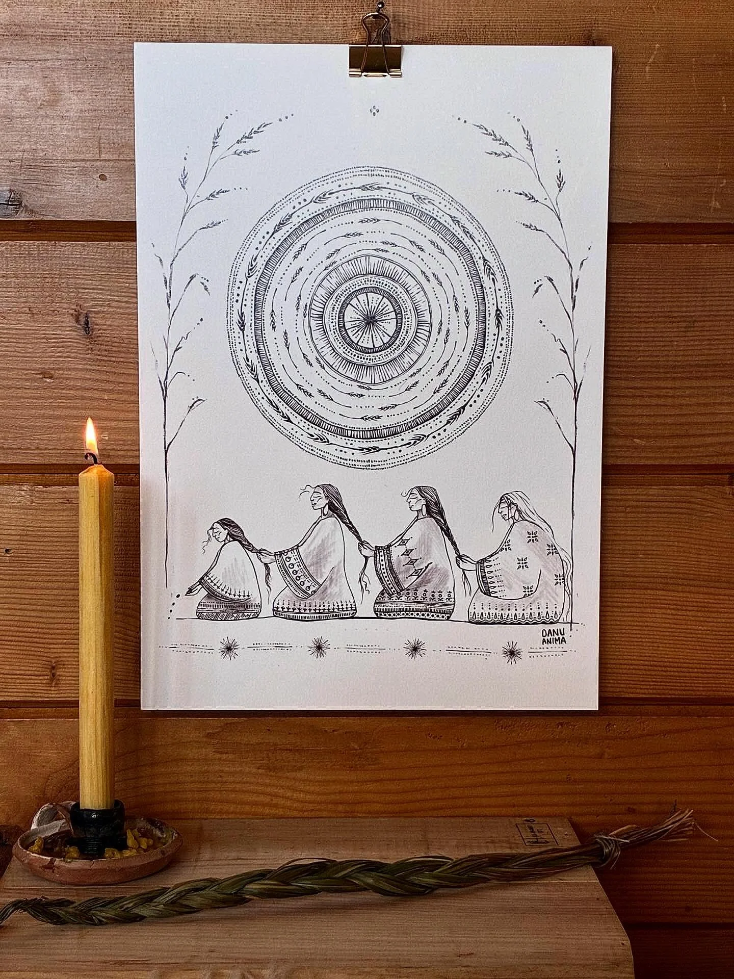 Braiding Sweetgrass was inspired by the power of motherhood and sisterhood, by the stories passed down from generation to generation, stories woven through time that cannot be put into words.  It recalls the strength that comes from coming together a