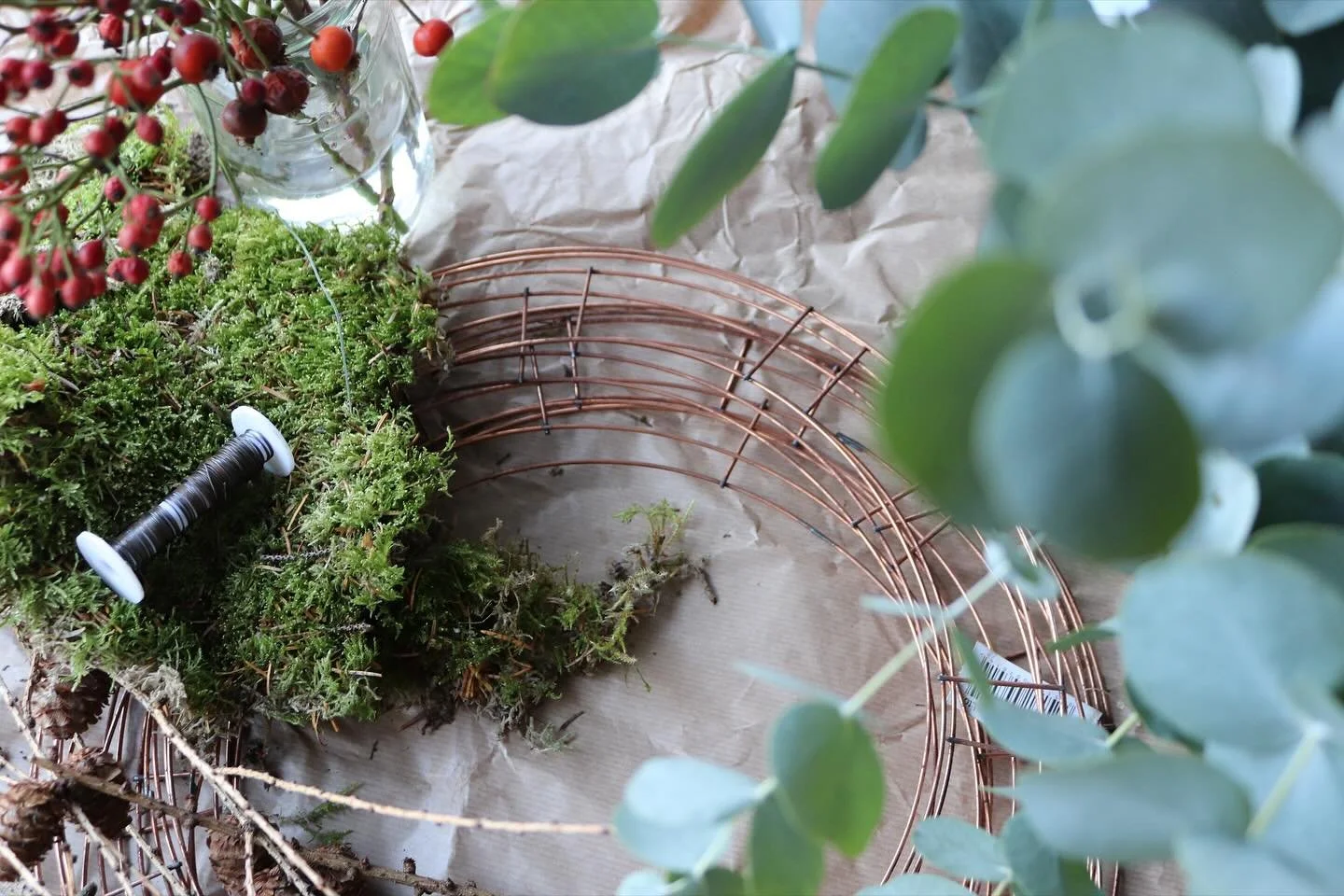 Handcrafted F.E.R Christmas wreaths, blending the best of foraged, Irish grown and Dutch materials.