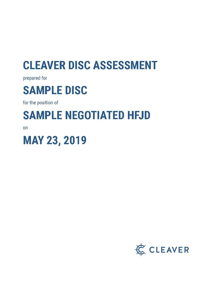 Cleaver DISC & Motivating Values Assessment — Cleaver Company Intl.