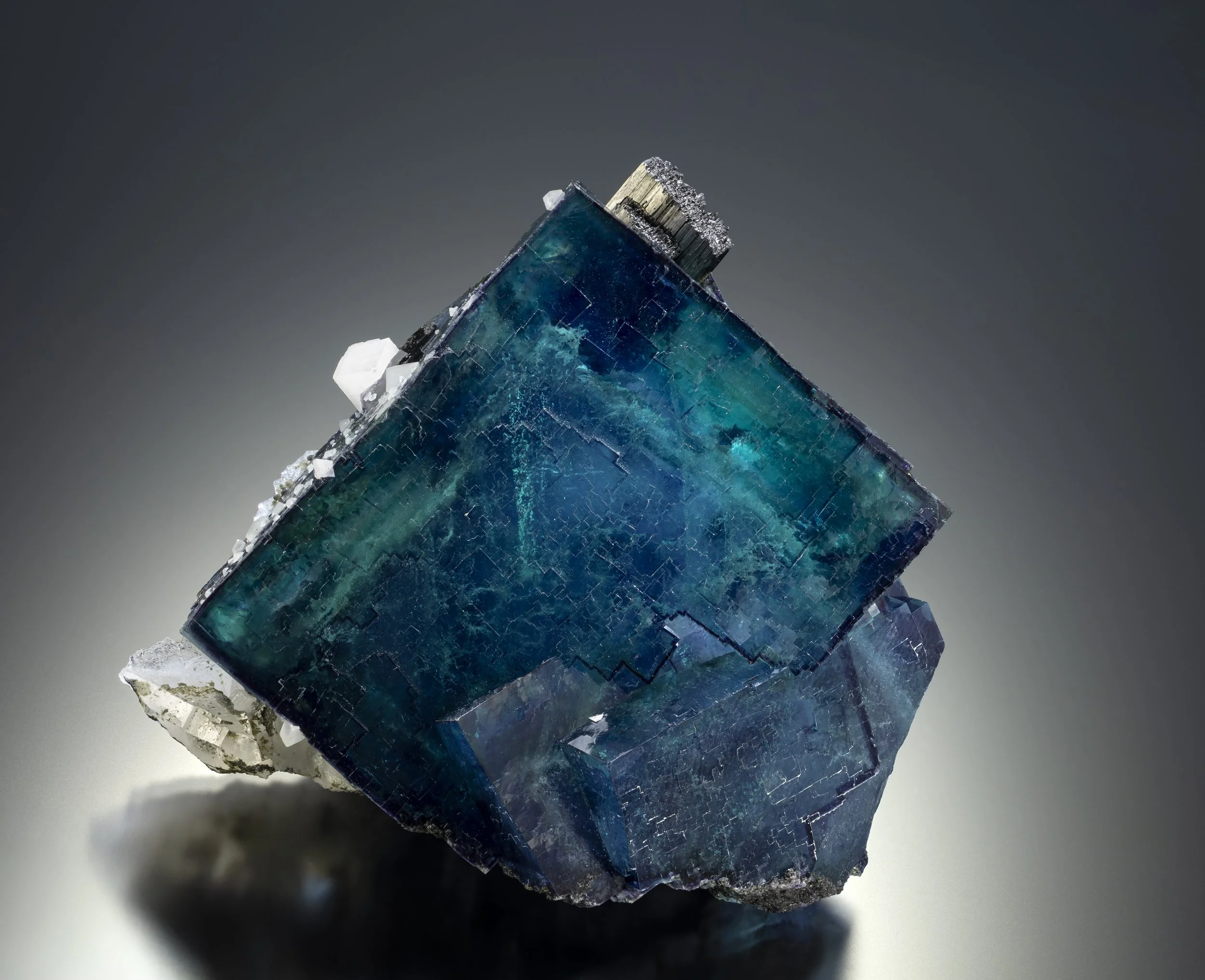 Fluorite with Ferberite 
- Yaogangxian Mine, China 