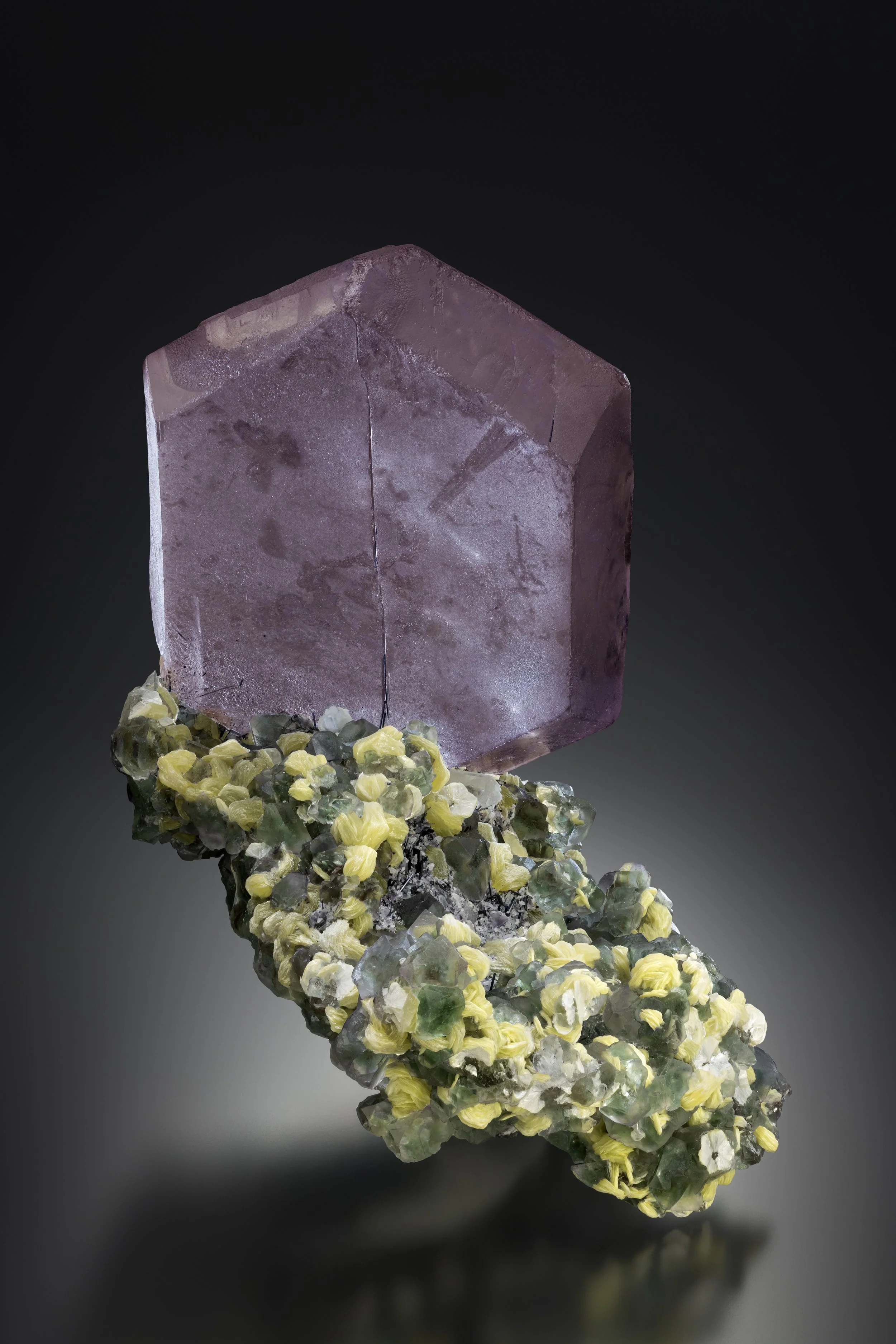 Spinel Twin Fluorite on Muscovite 
- Erongo Region, Namibia 