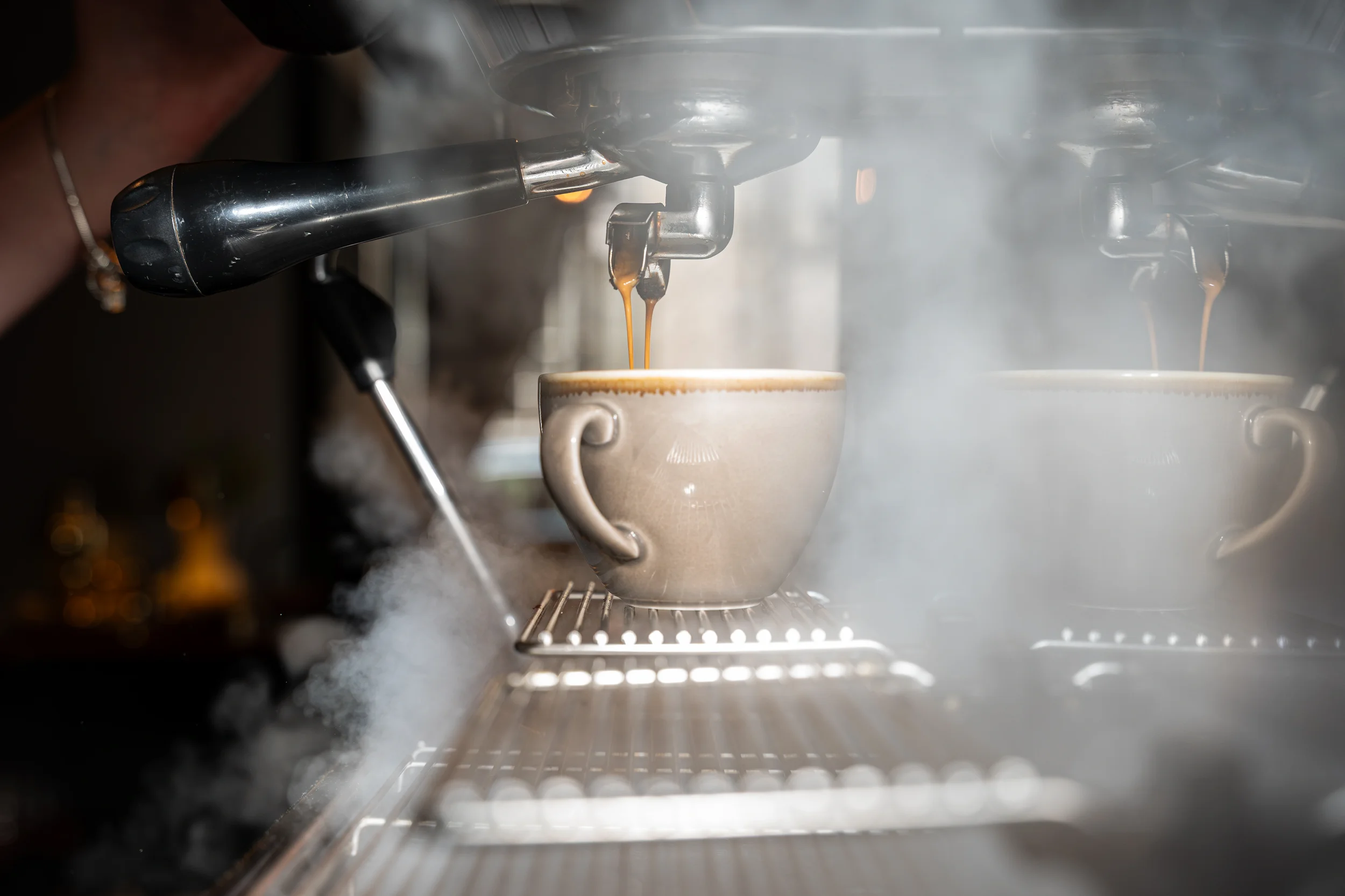 Coffee being made.