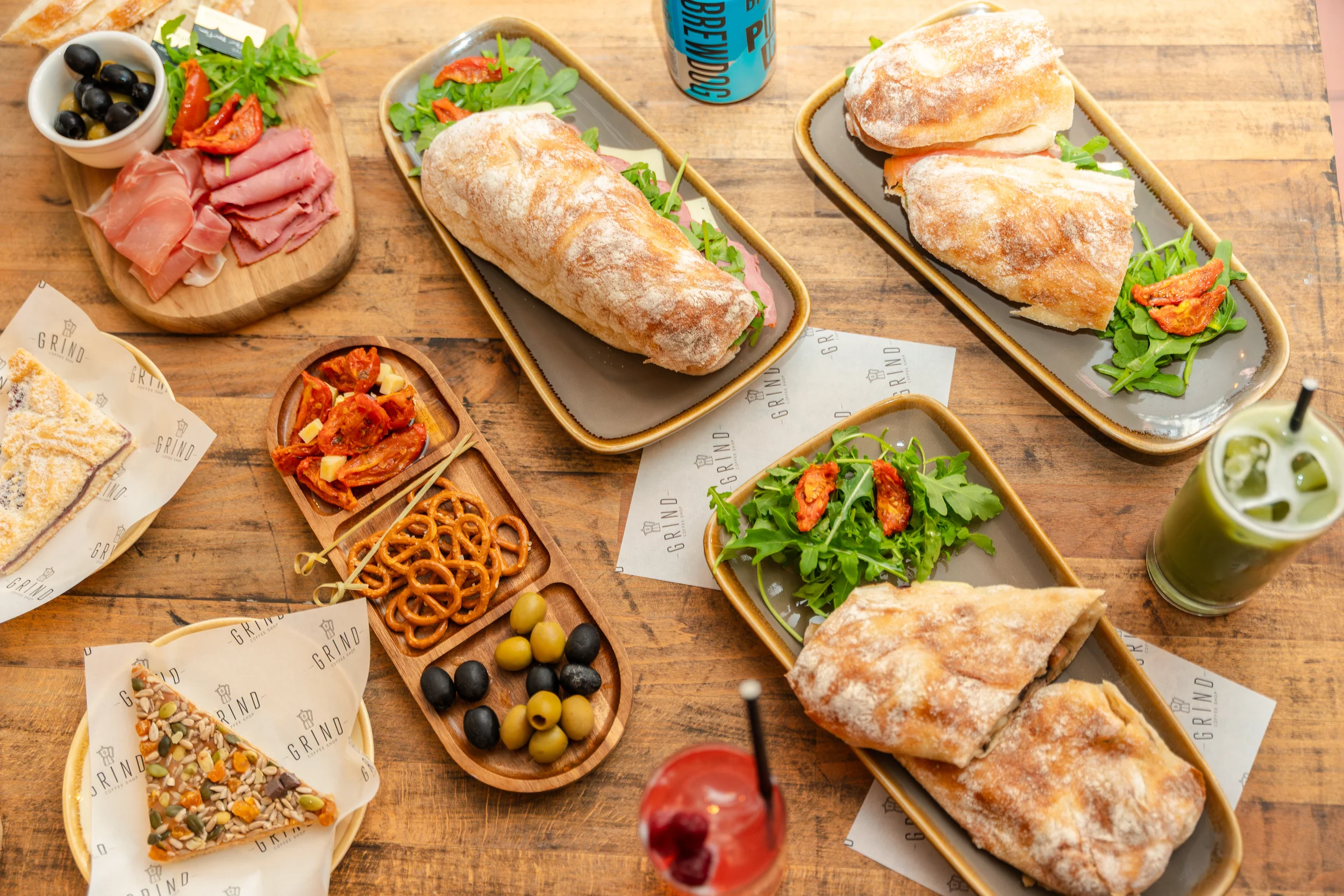 Food spread on table