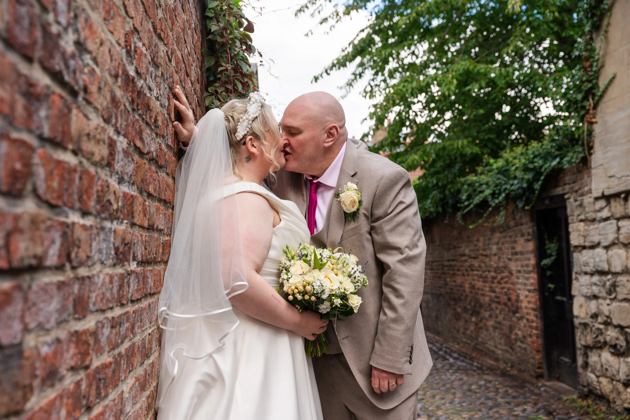 Bride and Groom Kiss