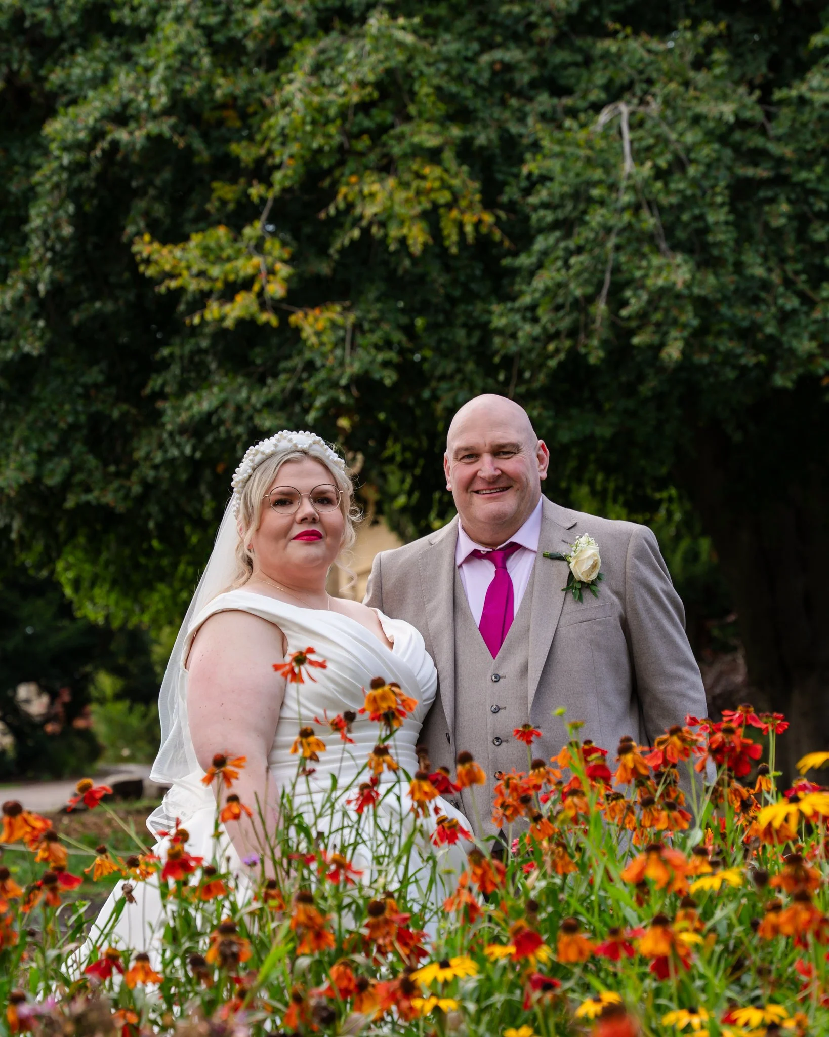 Bride and Groom in the museum gardens