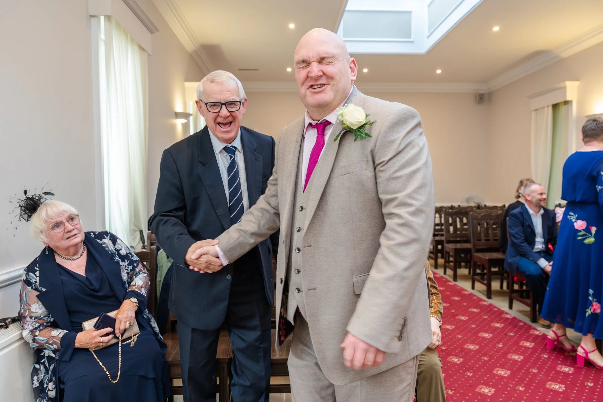 Nervous moments before the ceremony