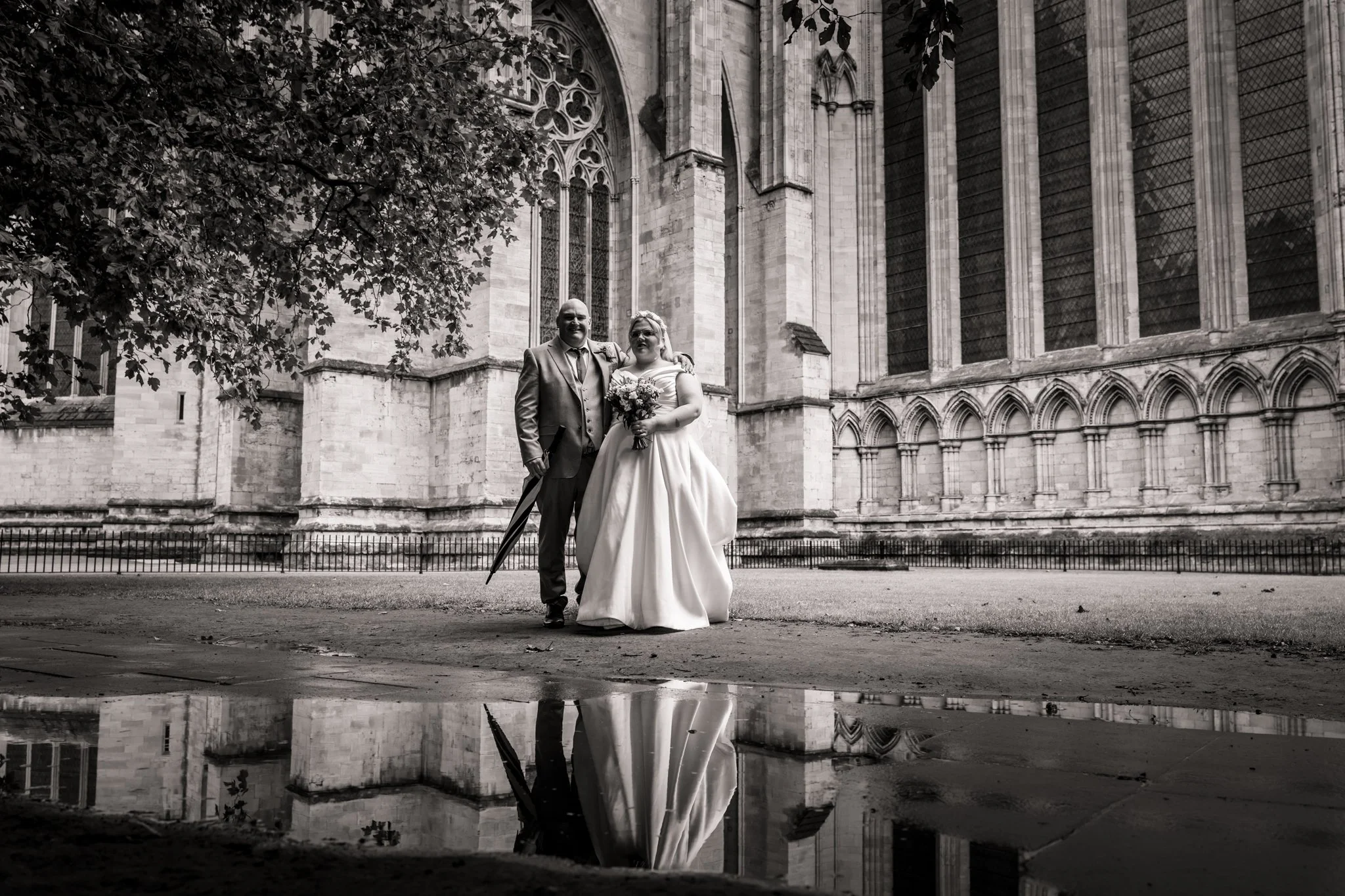 The Bride and Groom and reflections