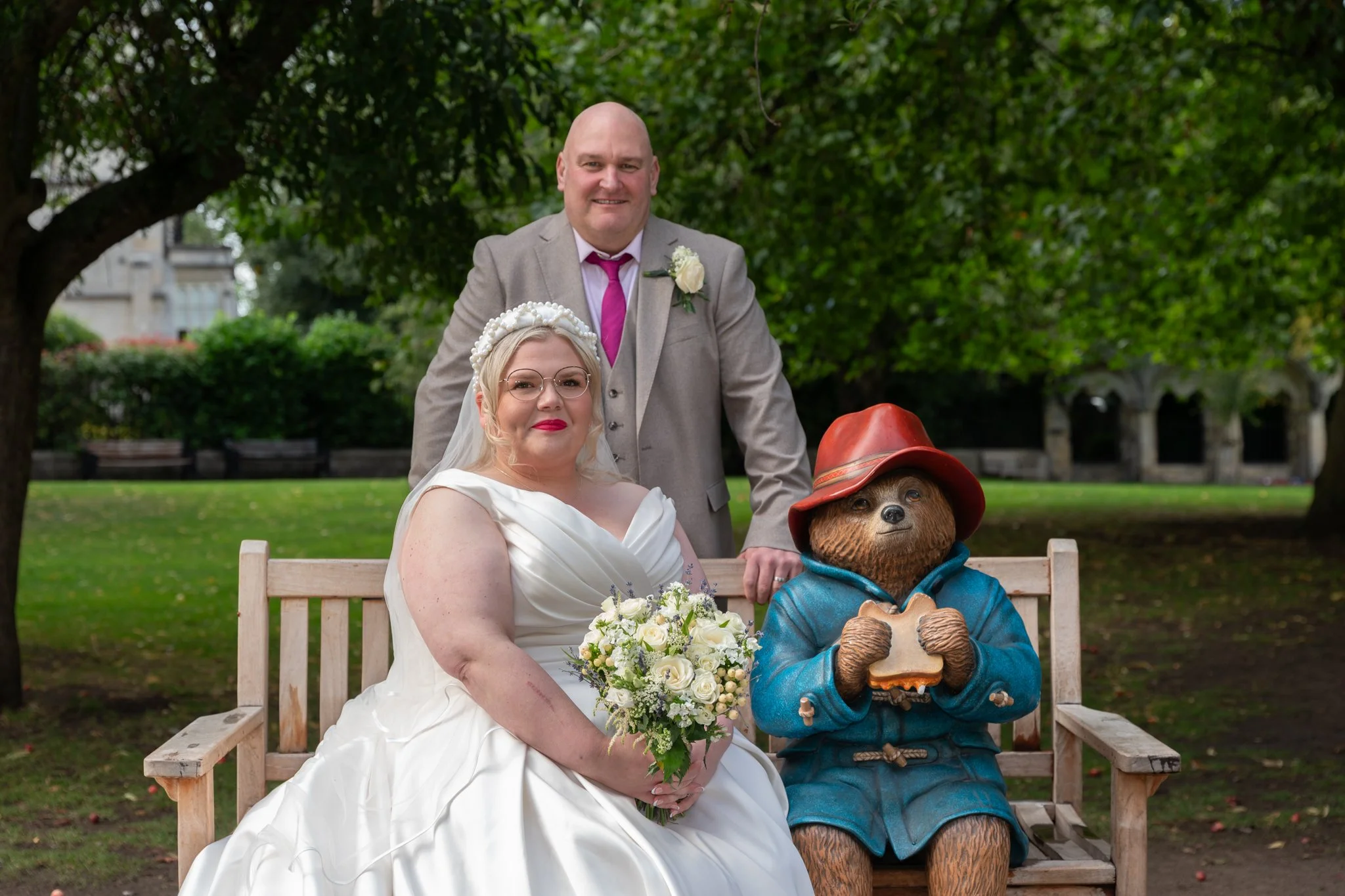 The Bride, Groom and Paddington Bear!