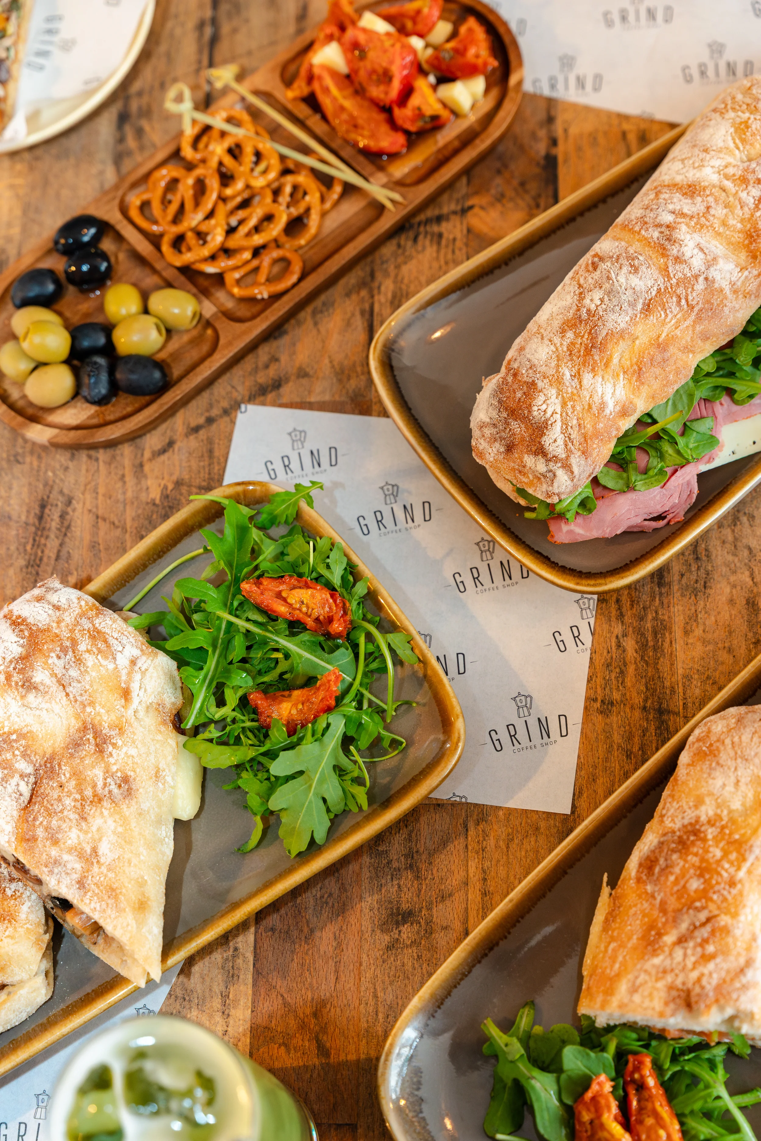 Food spread on table