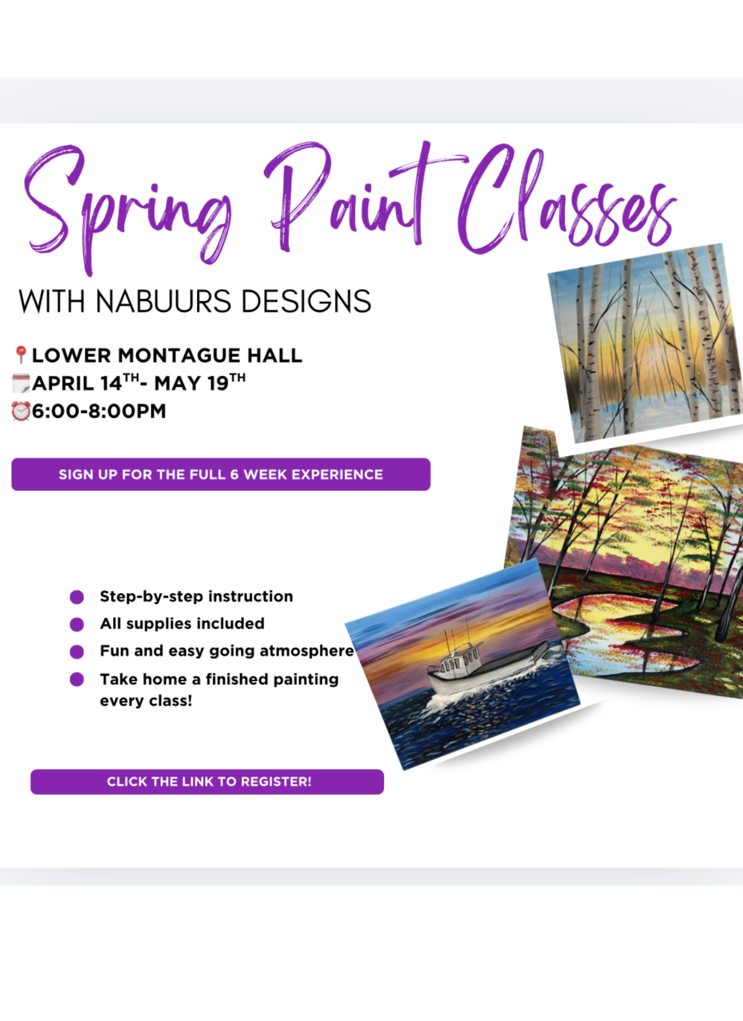 Spring Paint Class at the Lower Montague Hall