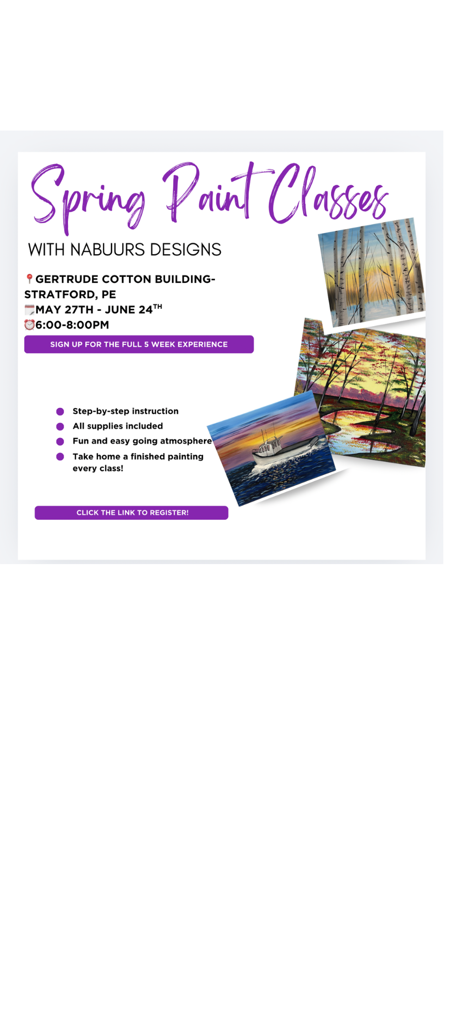 Stratford Beginner Step by Step Painting Class!