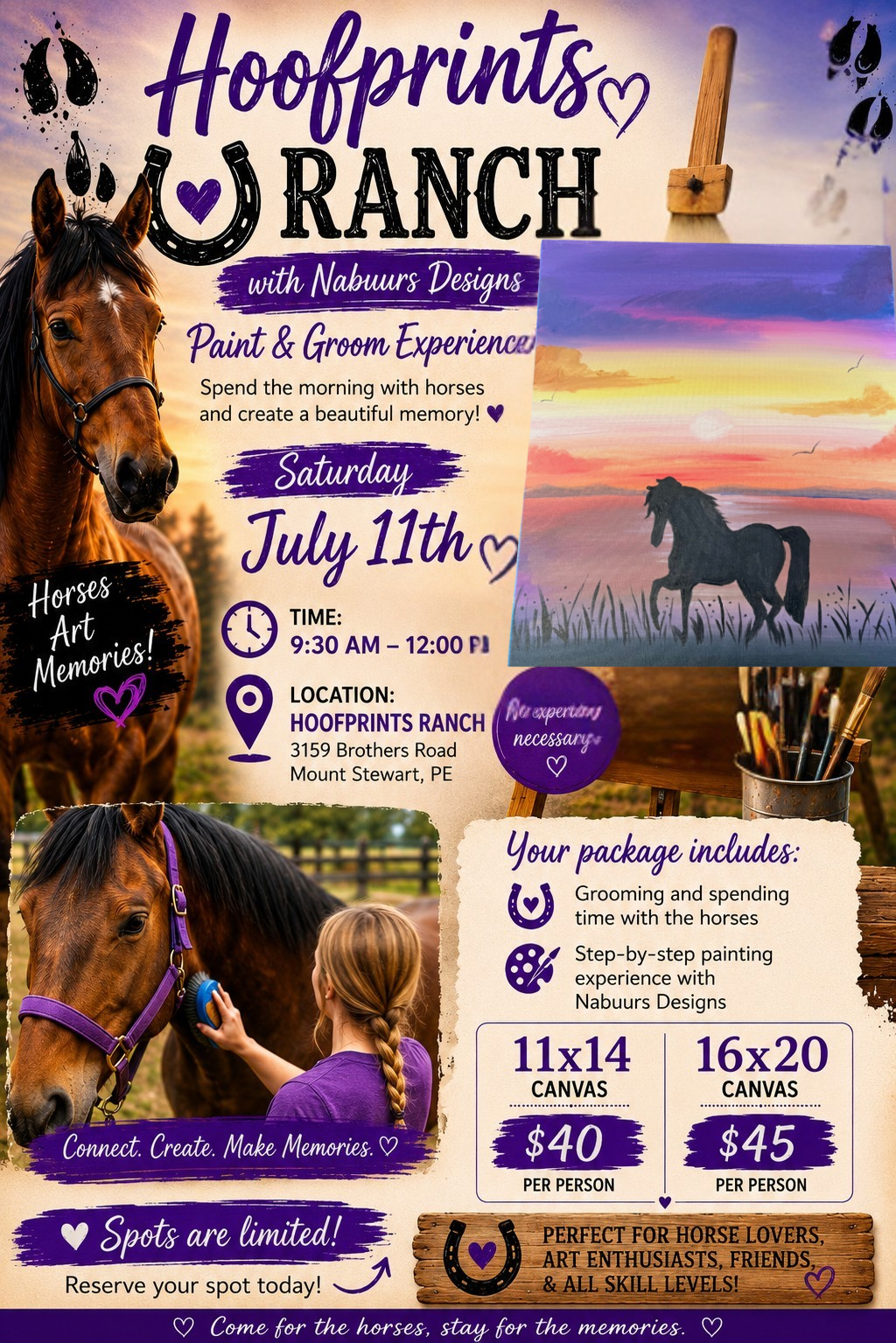 Hoofprints Ranch Paint and Groom Experience! 