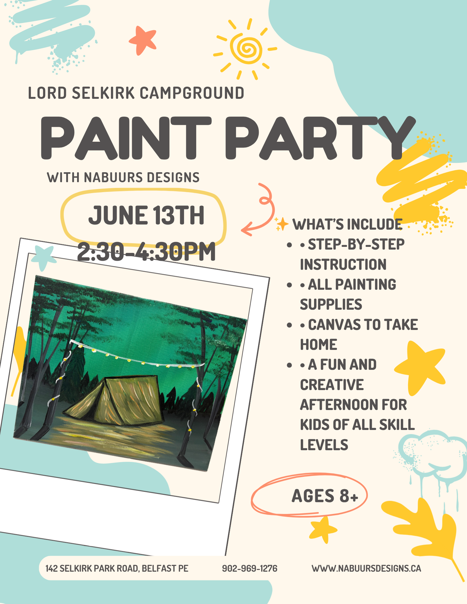 Paint Party at Lord Selkirk Campground!