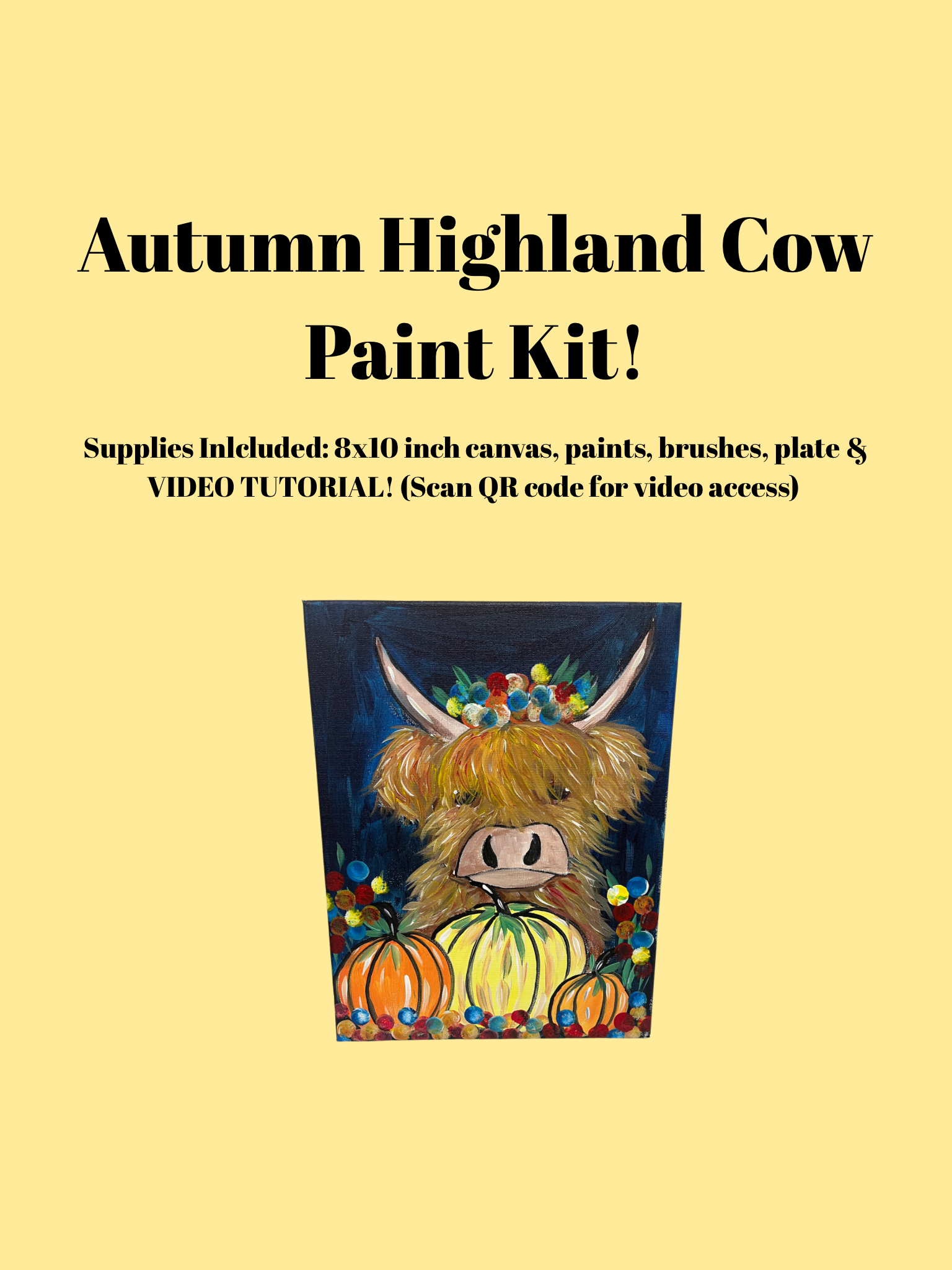 Autumn Highland Cow Paint Kit!