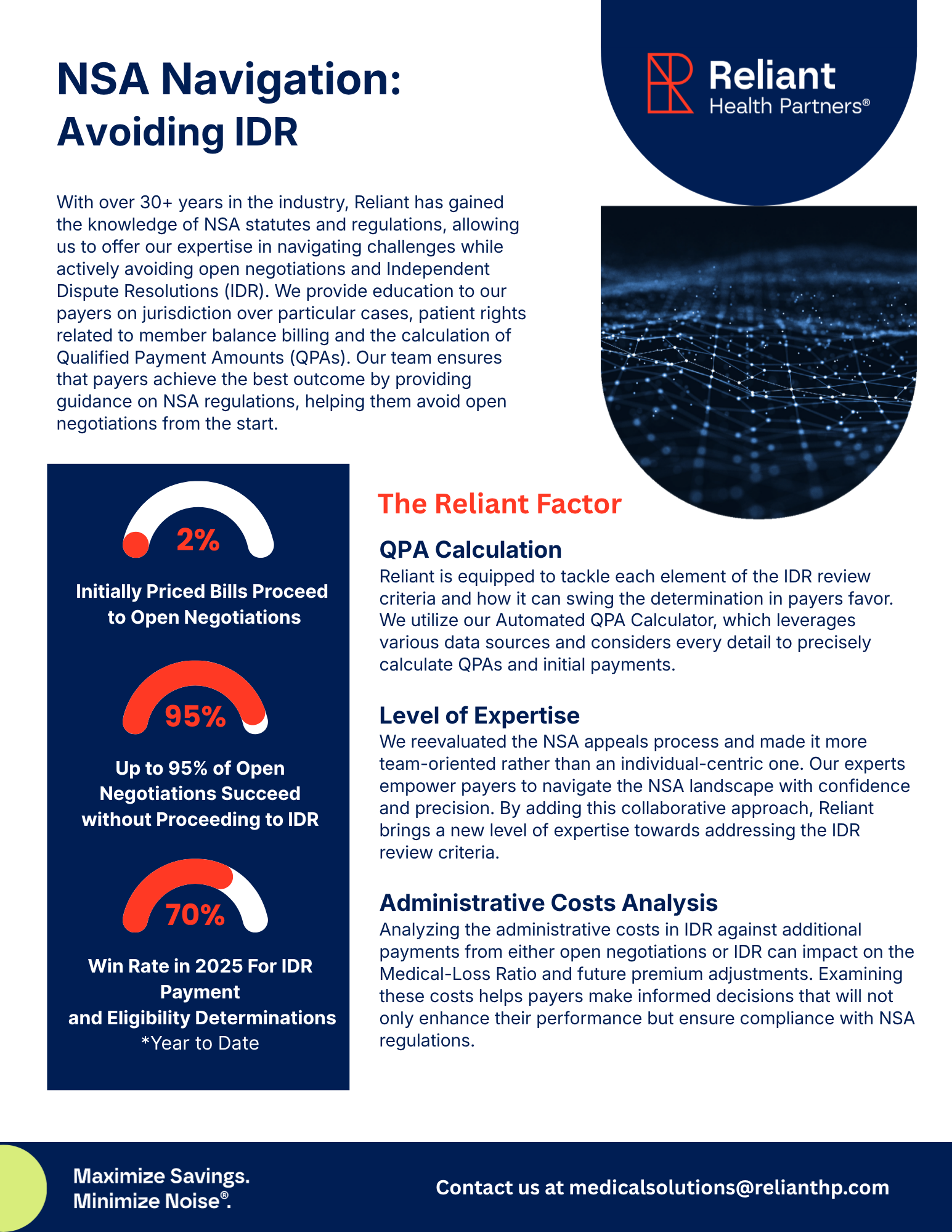 NSA Navigation: Avoiding IDR — Reliant Health Partners