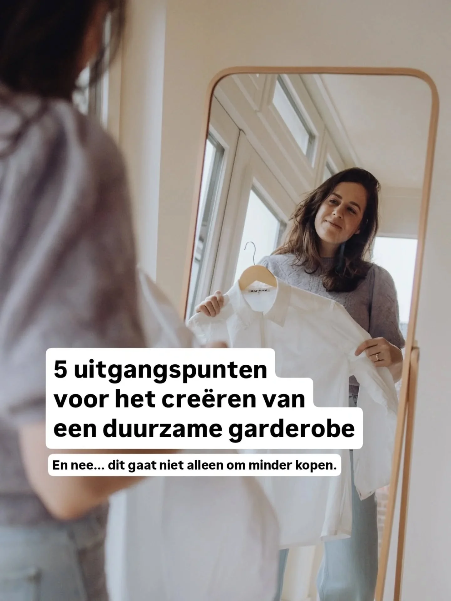 Dit gaat over meer dan alleen minder kopen👉🏻

Het gaat over bewuste keuzes.
Voor kwaliteit, materialen en merken.

In het Stijlgeluk traject vertalen we deze uitgangspunten naar jouw duurzame garderobe.

Dit voorjaar is er een beperkte mogelijkheid