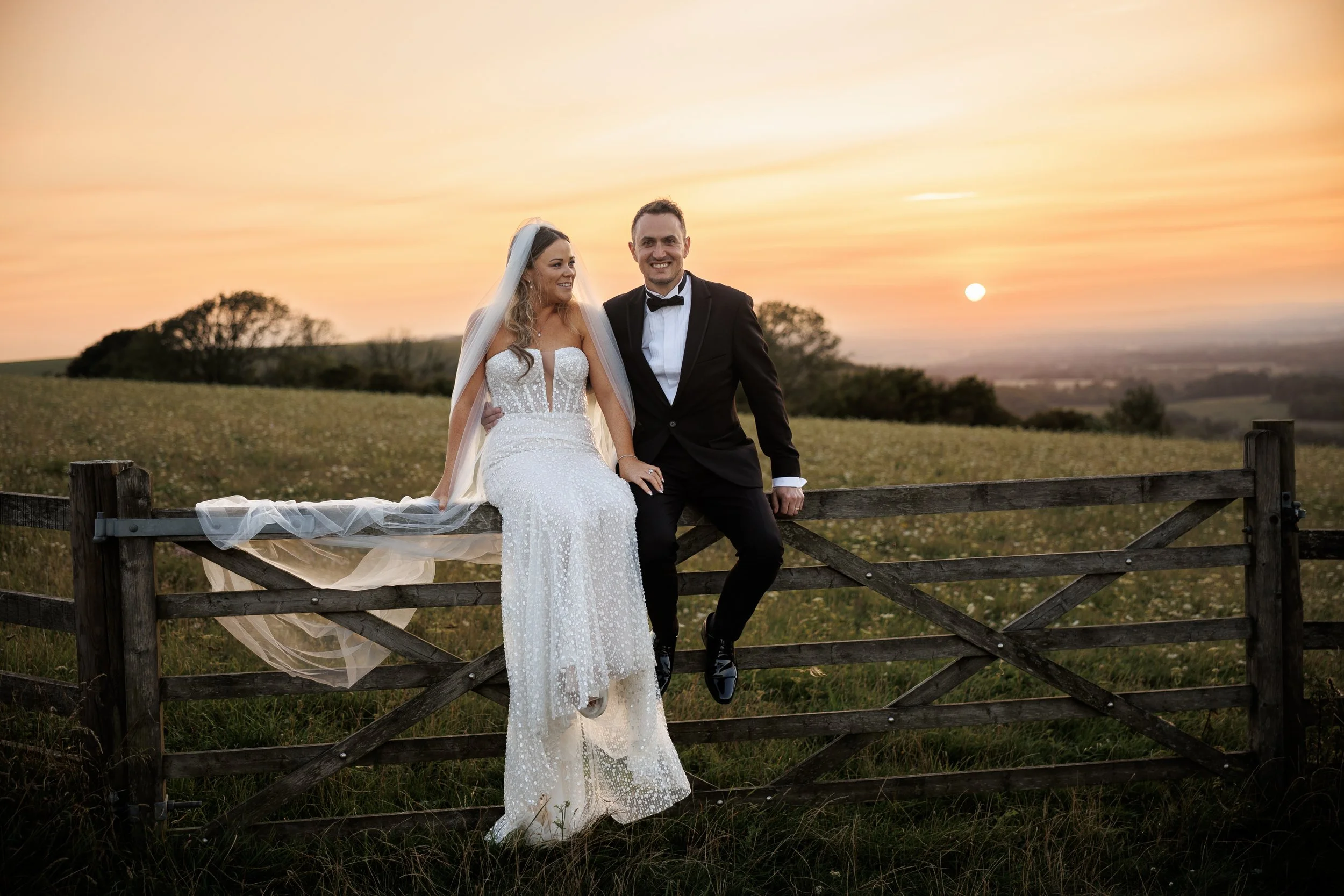 Bride and Groom sunset picture