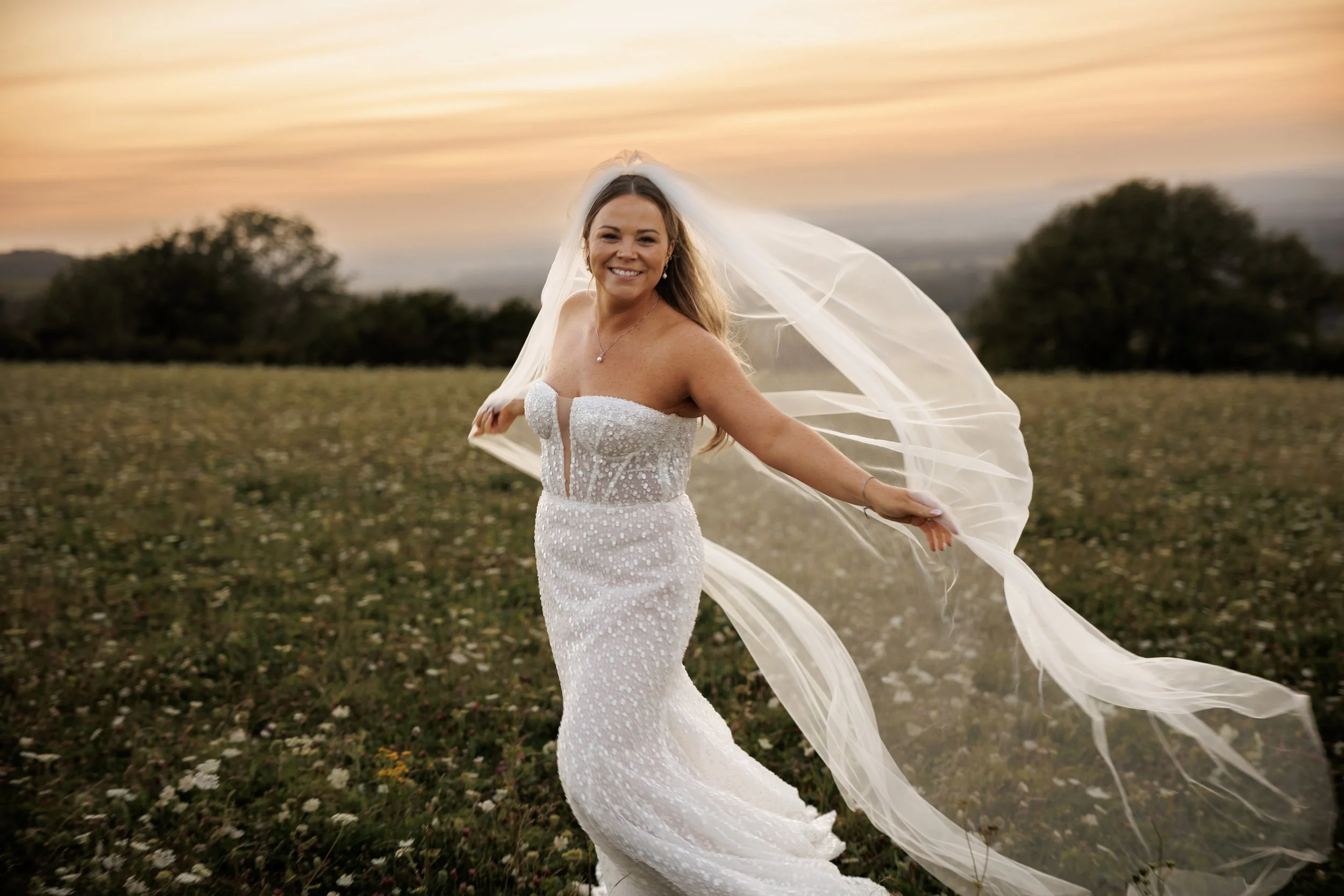 Bride sunset picture